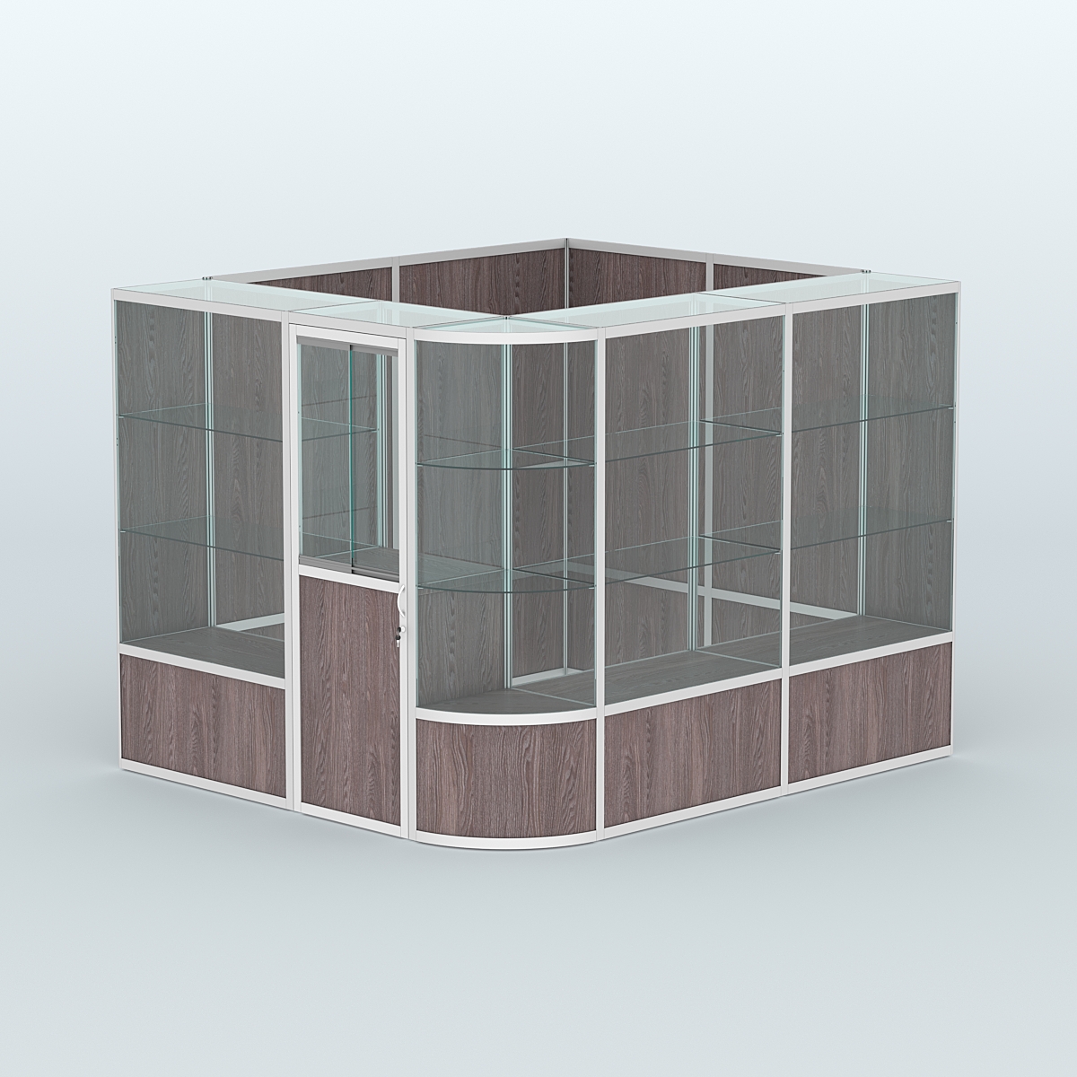 Павильон из профиля угловой №5б (5,5 кв.м) Ясень Анкор темный