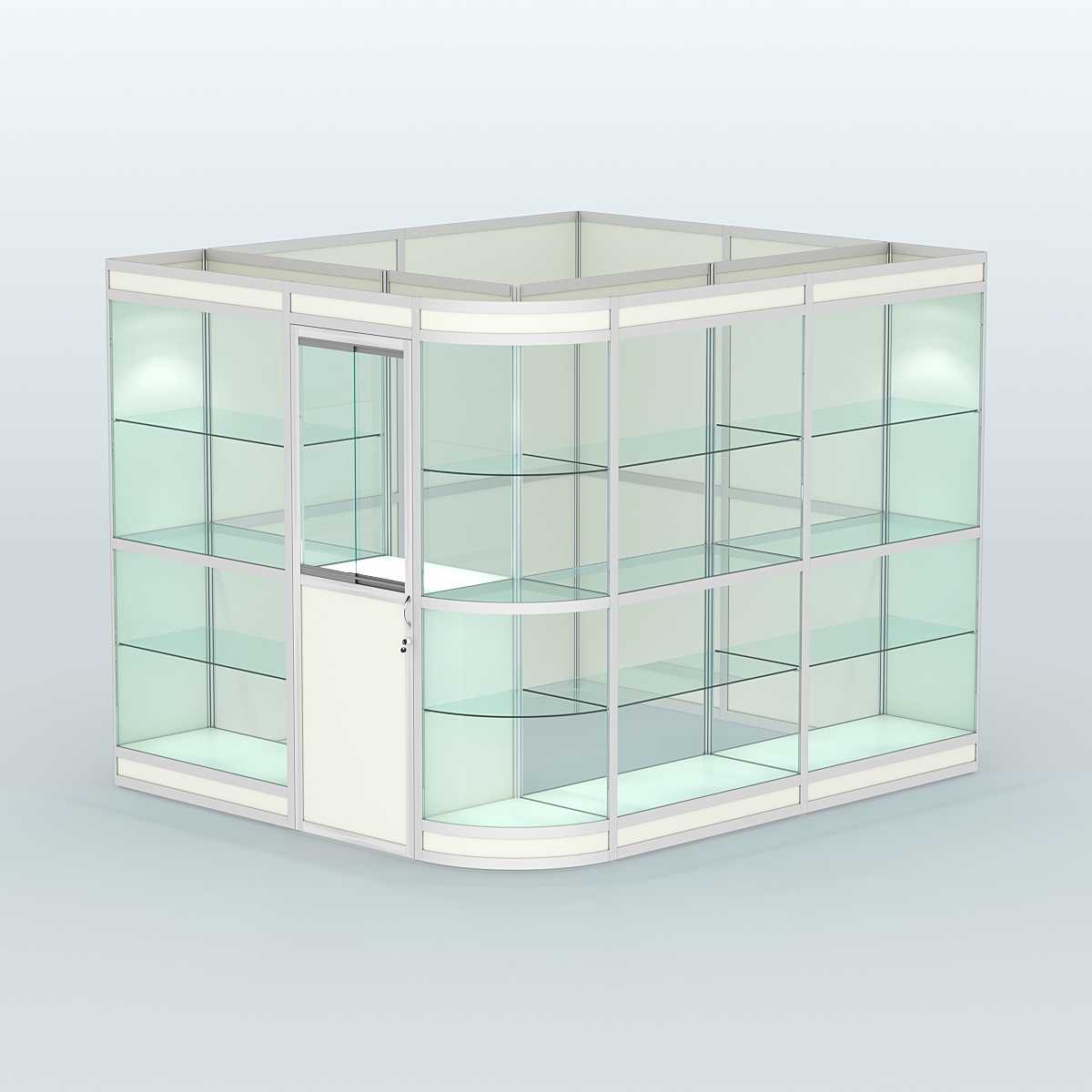 Павильон из профиля угловой №5в (5,5 кв.м) Белый