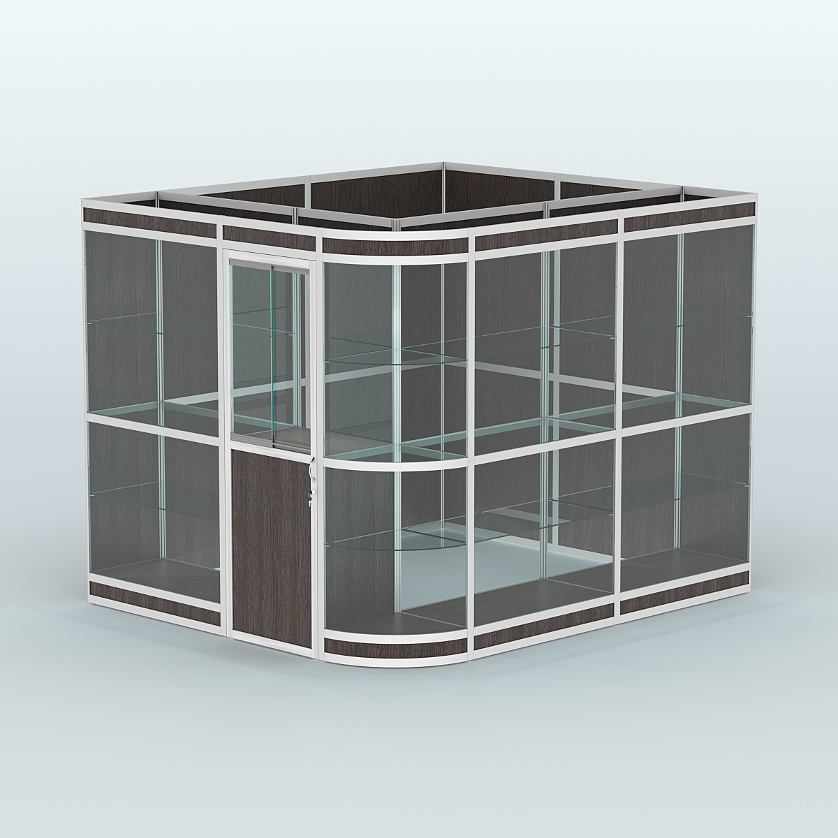 Павильон из профиля угловой №5в (5,5 кв.м) Дуб Венге