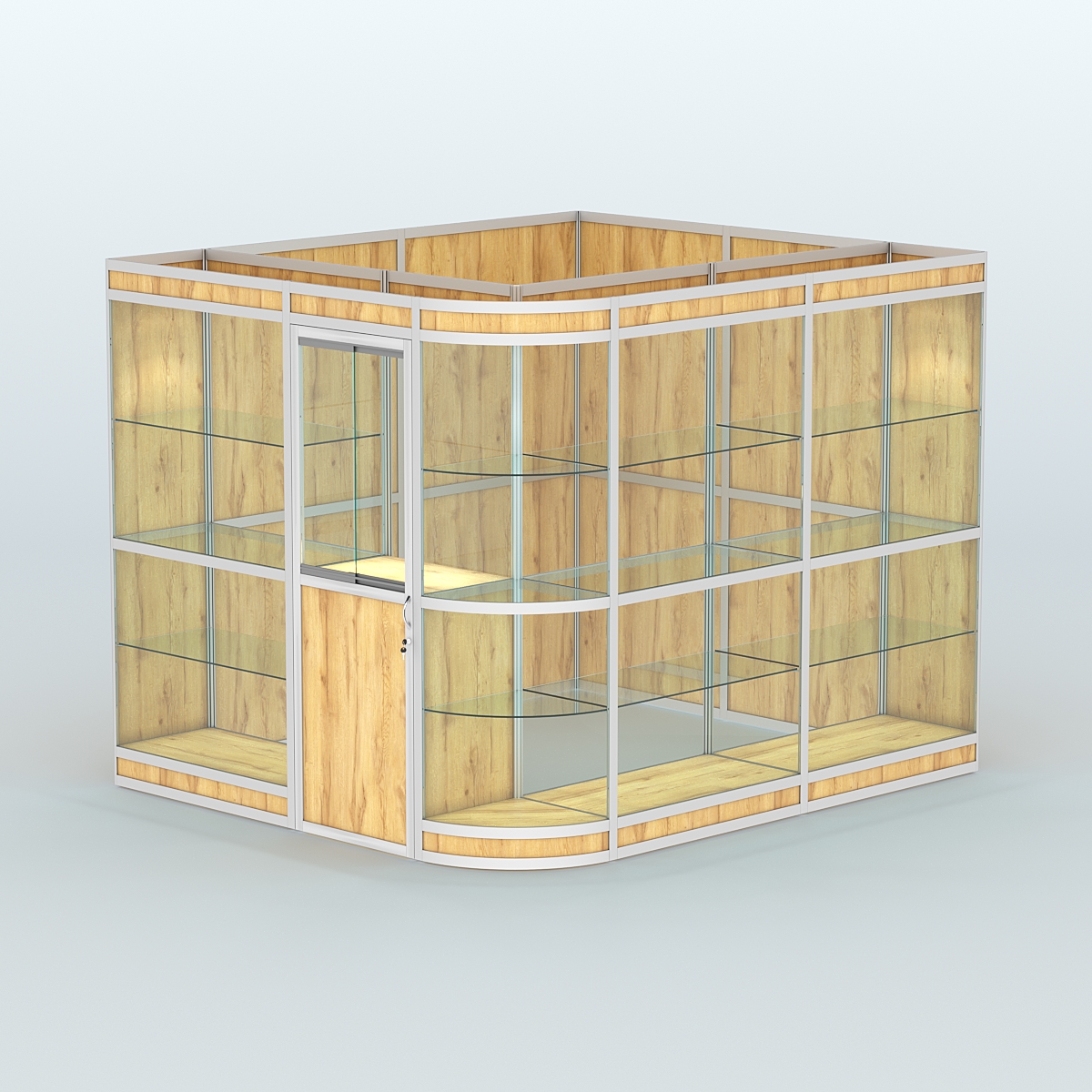 Павильон из профиля угловой №5в (5,5 кв.м) Дуб Золотистый