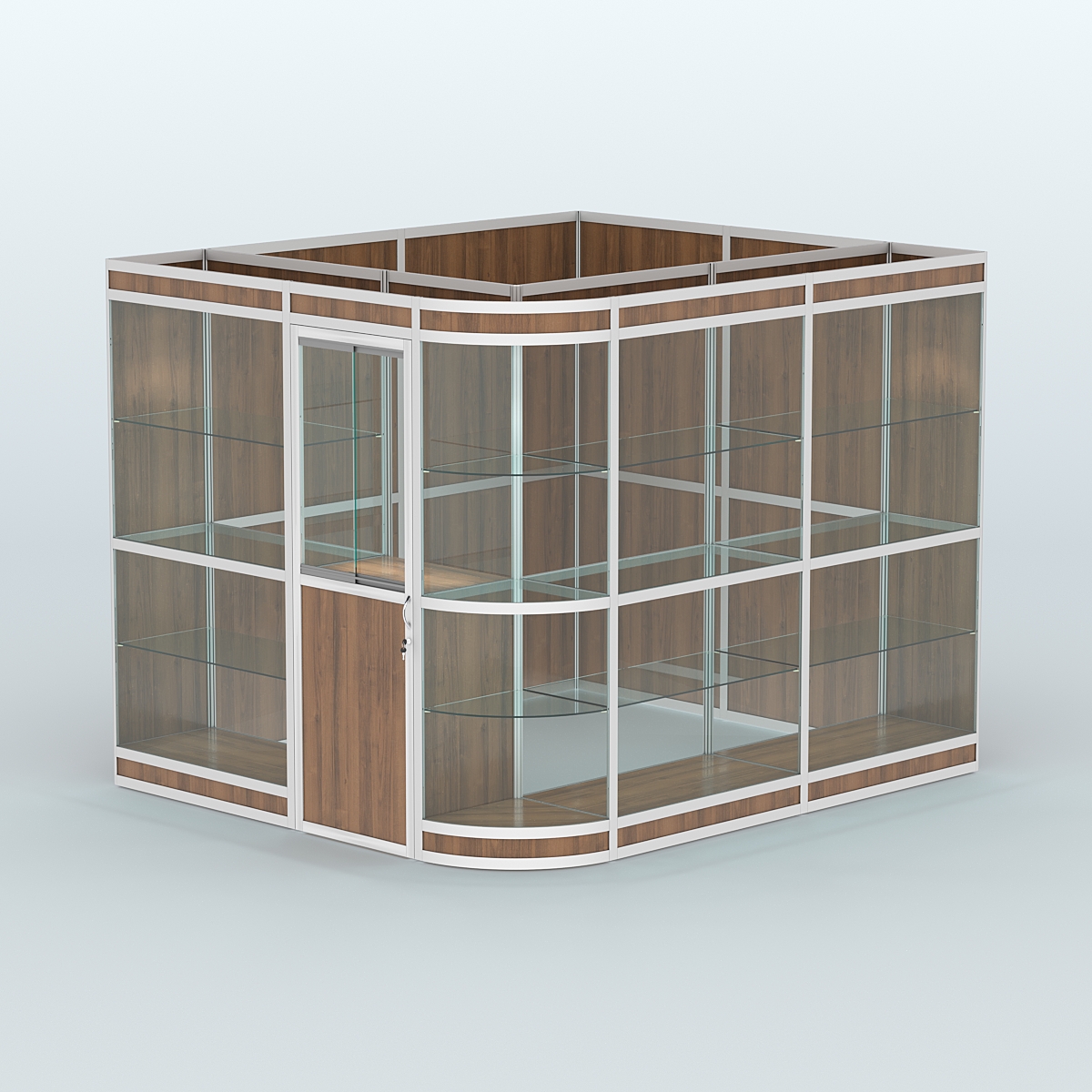 Павильон из профиля угловой №5в (5,5 кв.м) Орех