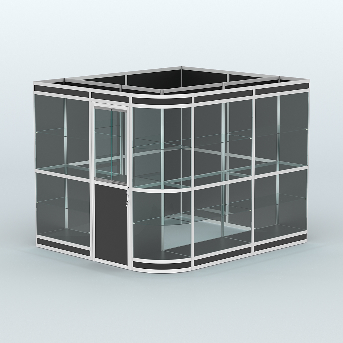 Павильон из профиля угловой №5в (5,5 кв.м) Черный