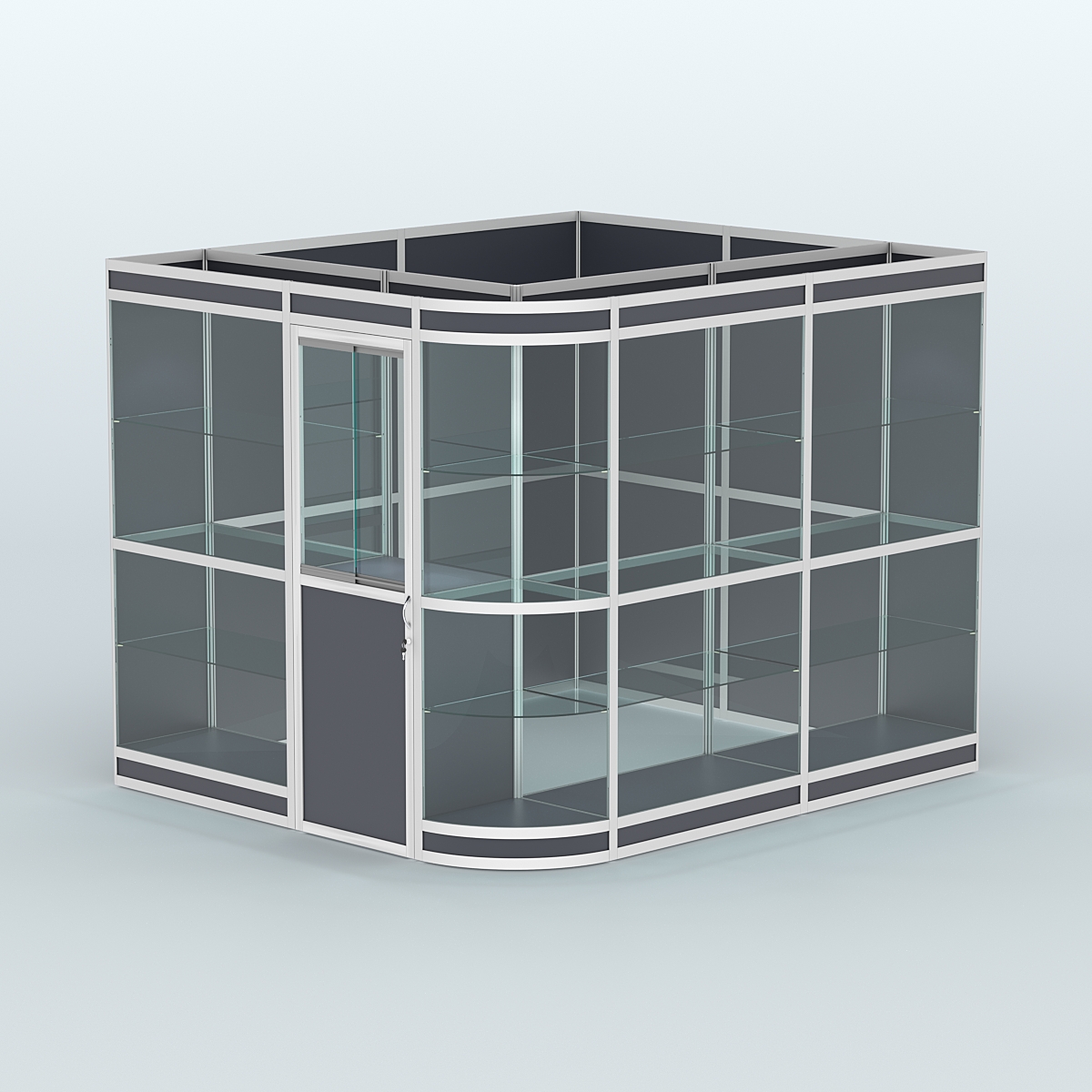 Павильон из профиля угловой №5в (5,5 кв.м) Антрацит