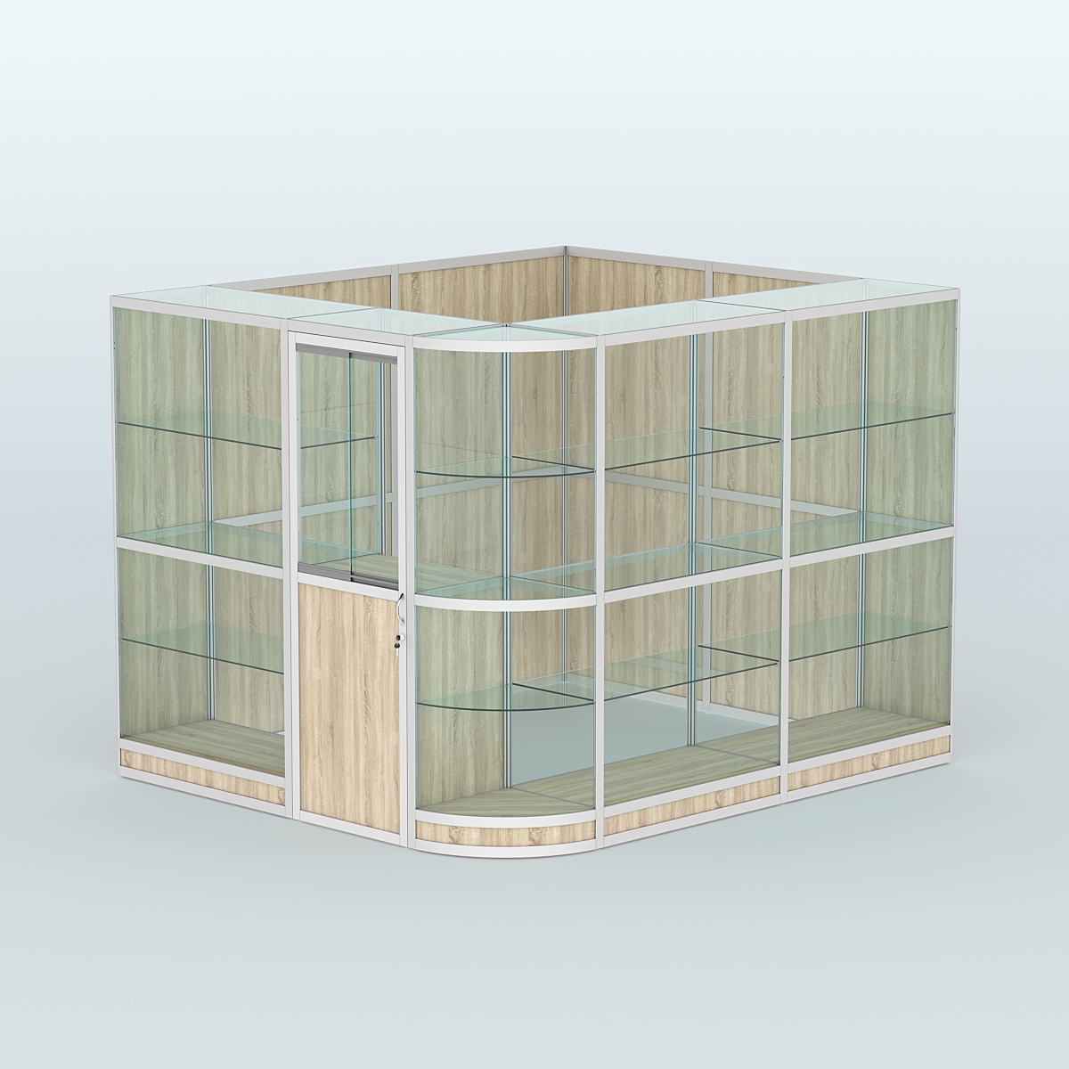 Павильон из профиля угловой №5г (5,5 кв.м) Дуб Сонома