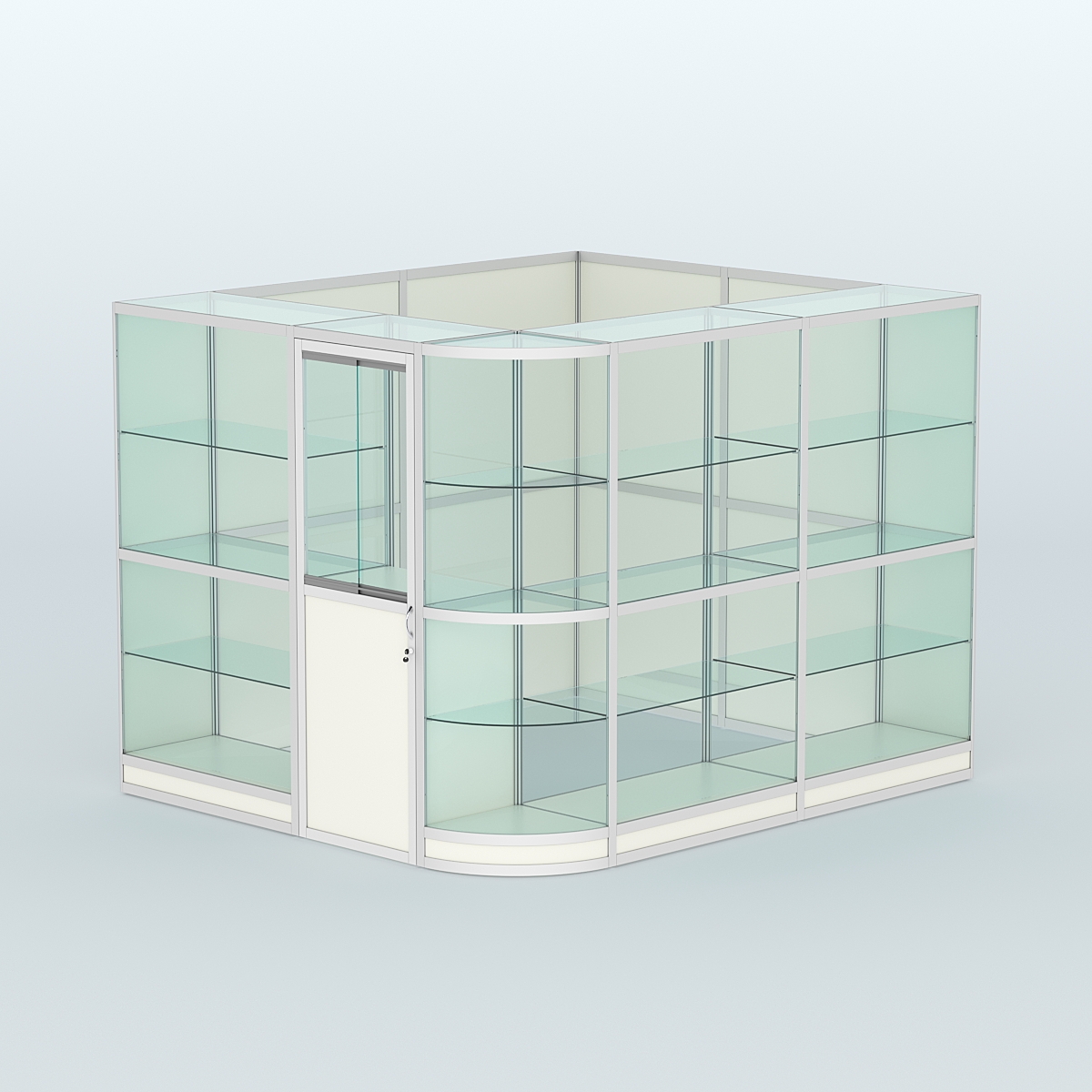 Павильон из профиля угловой №5г (5,5 кв.м) Белый