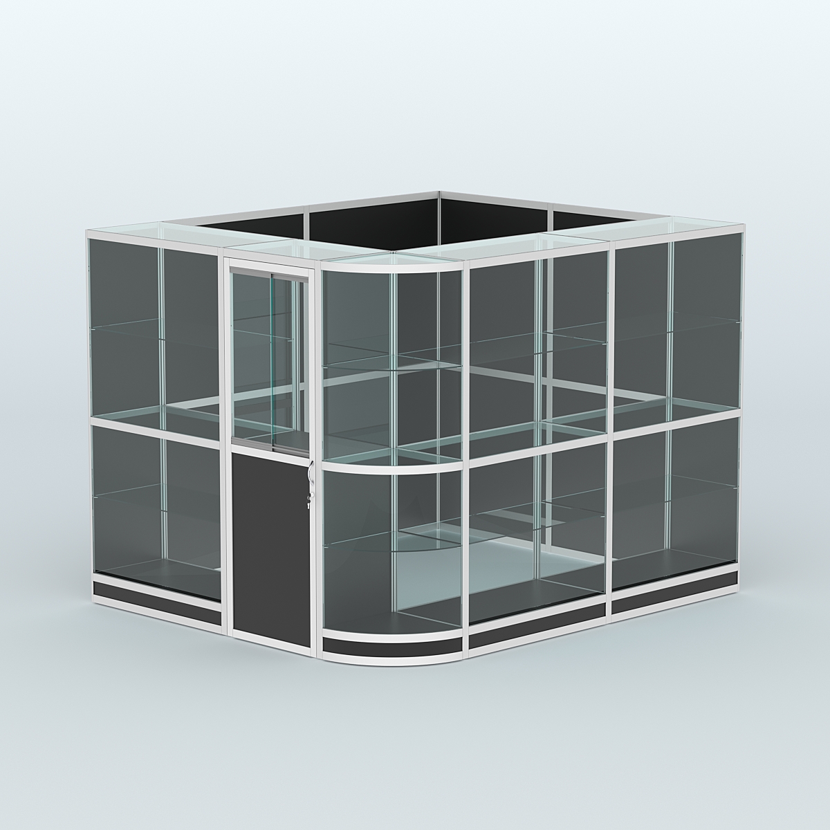 Павильон из профиля угловой №5г (5,5 кв.м) Черный