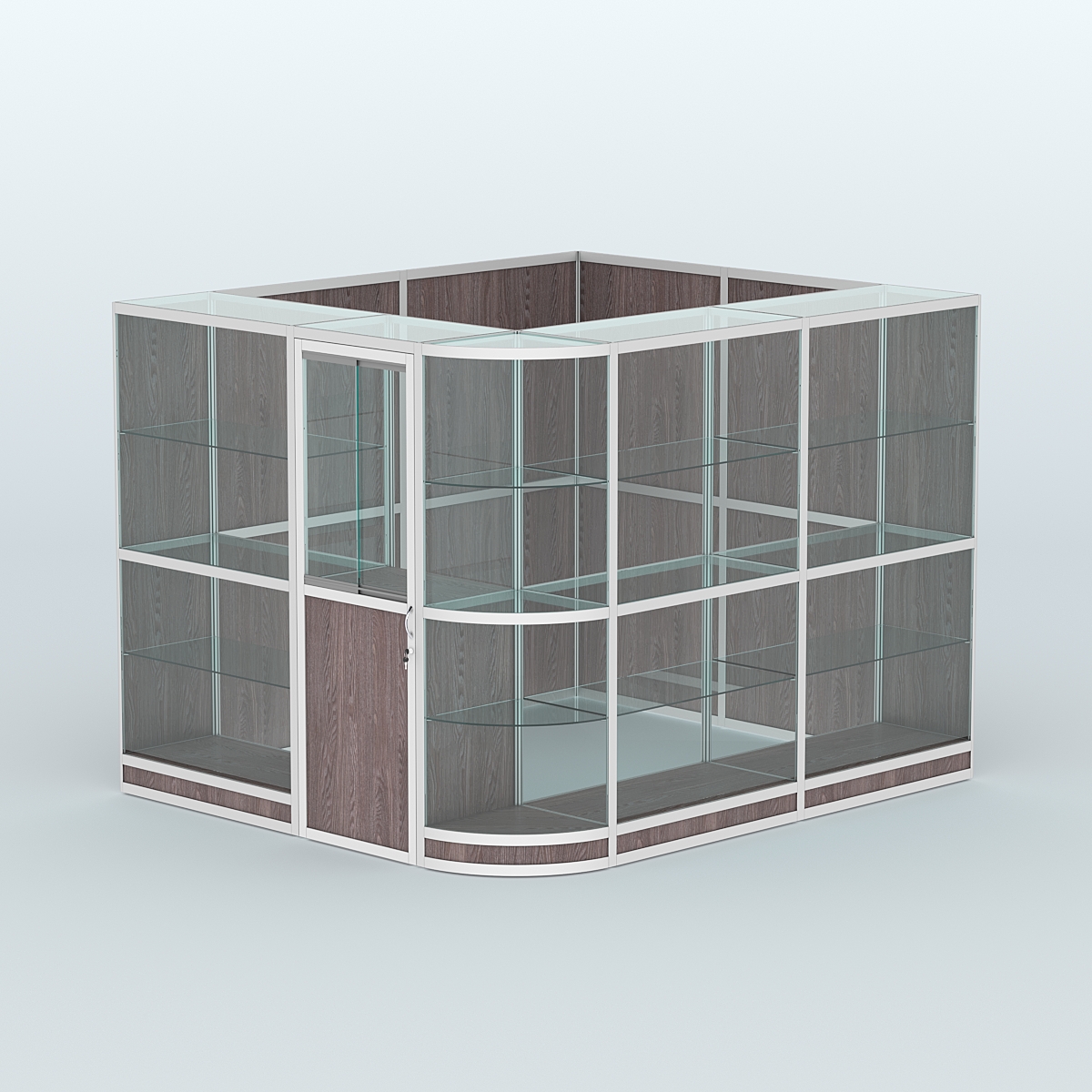 Павильон из профиля угловой №5г (5,5 кв.м) Ясень Анкор темный