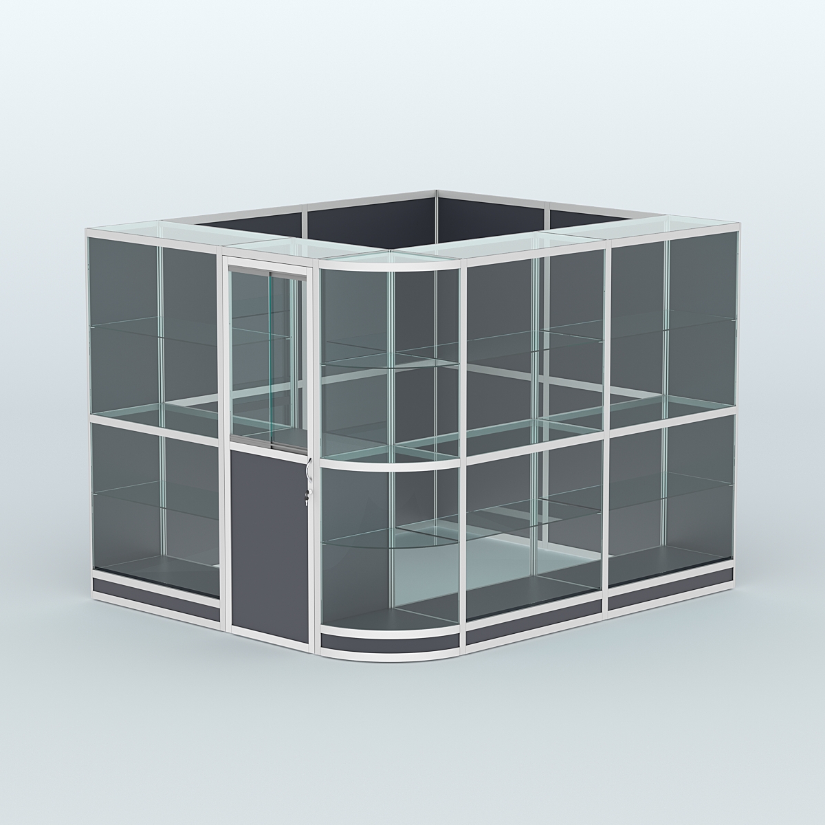 Павильон из профиля угловой №5г (5,5 кв.м) Антрацит