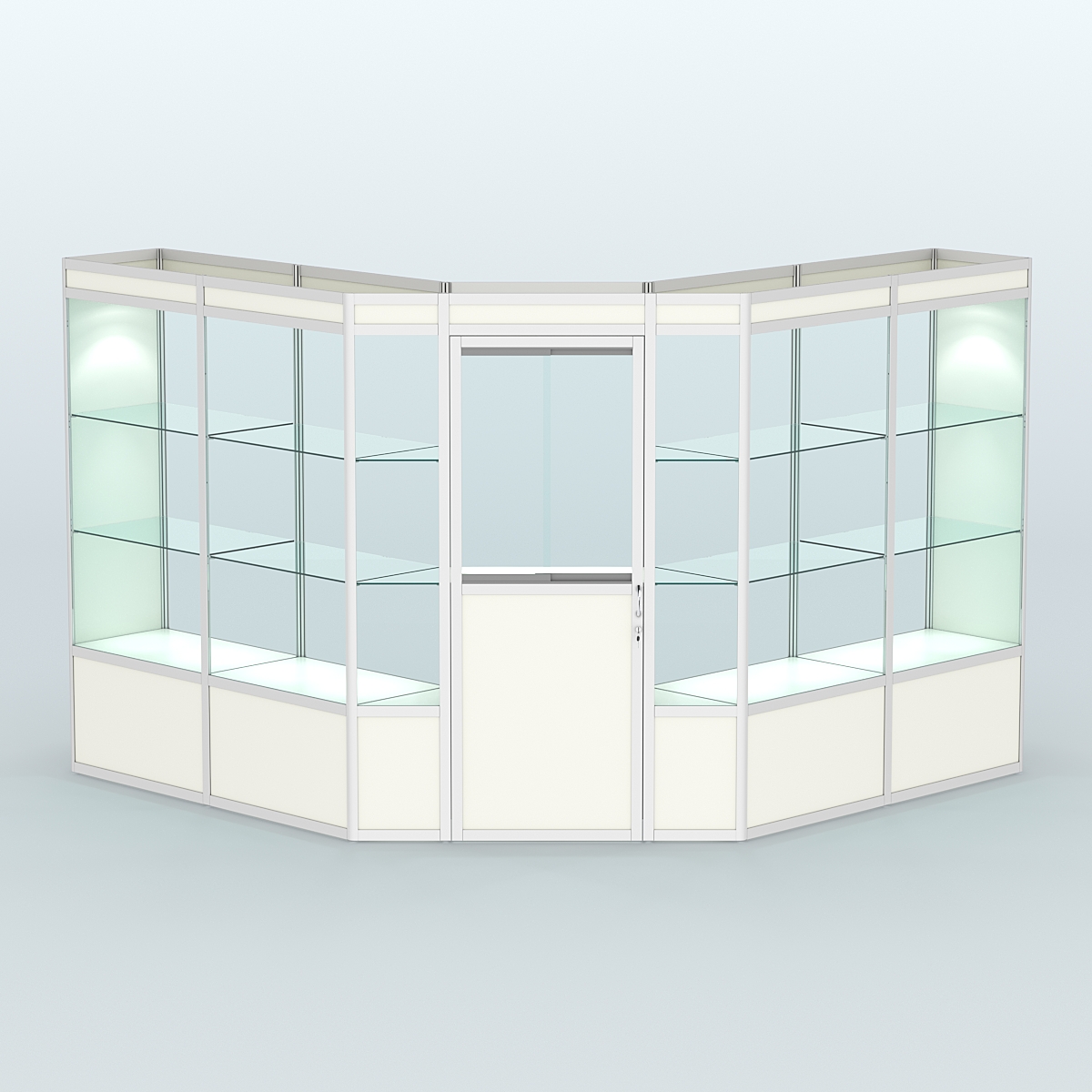 Павильон из профиля угловой №7а (9 кв.м) Белый