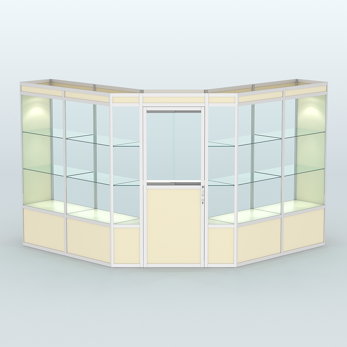 Павильон из профиля угловой №7а (9 кв.м) Крем Вайс