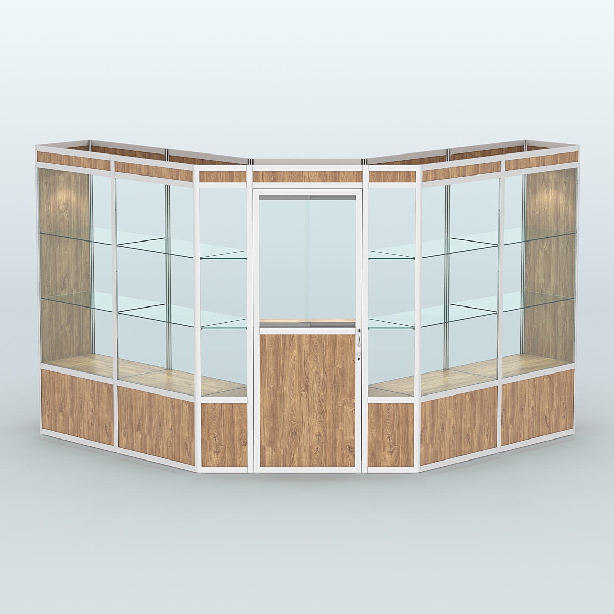 Павильон из профиля угловой №7а (9 кв.м) Дуб Канзас коричневый