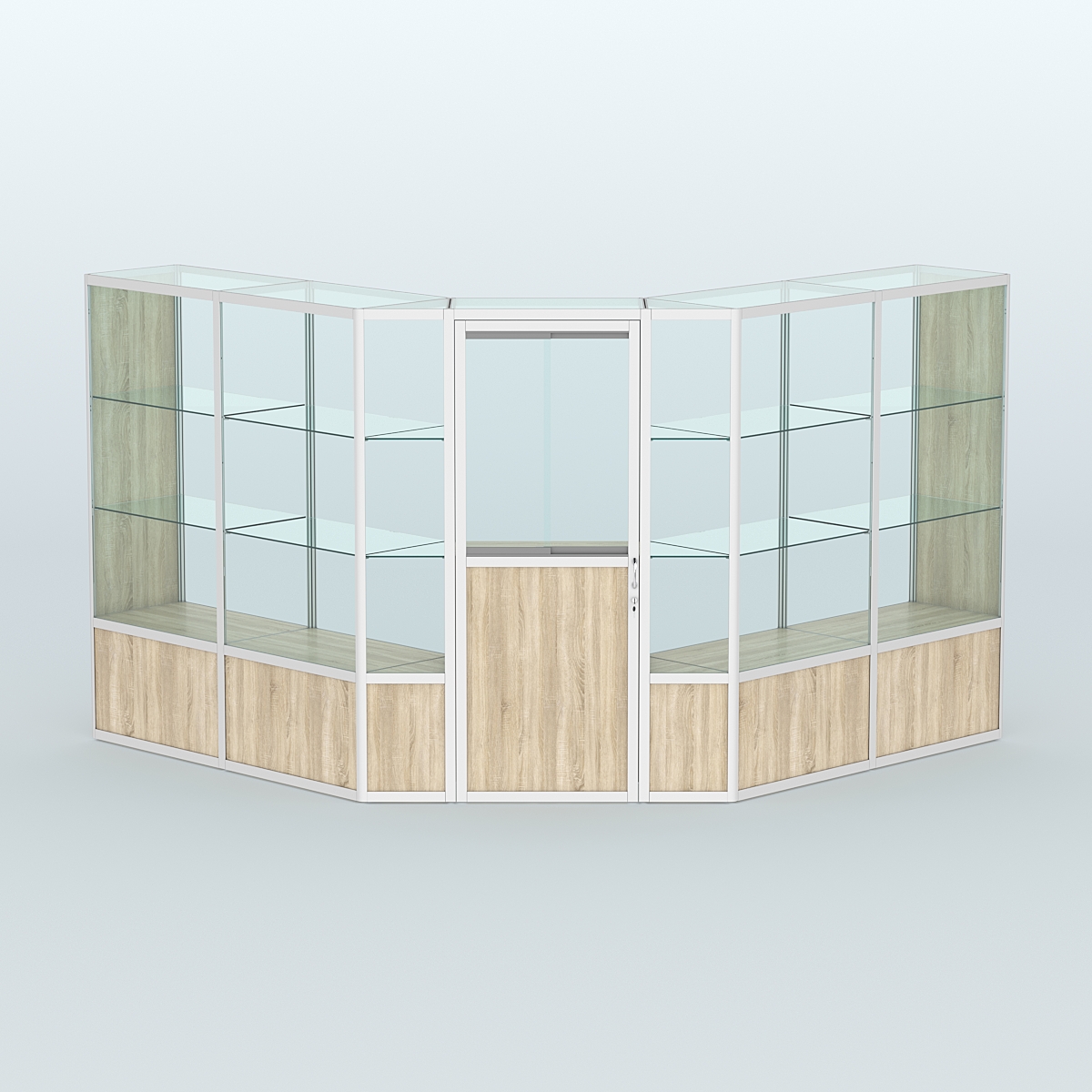 Павильон из профиля угловой №7б (9 кв.м) Дуб Сонома