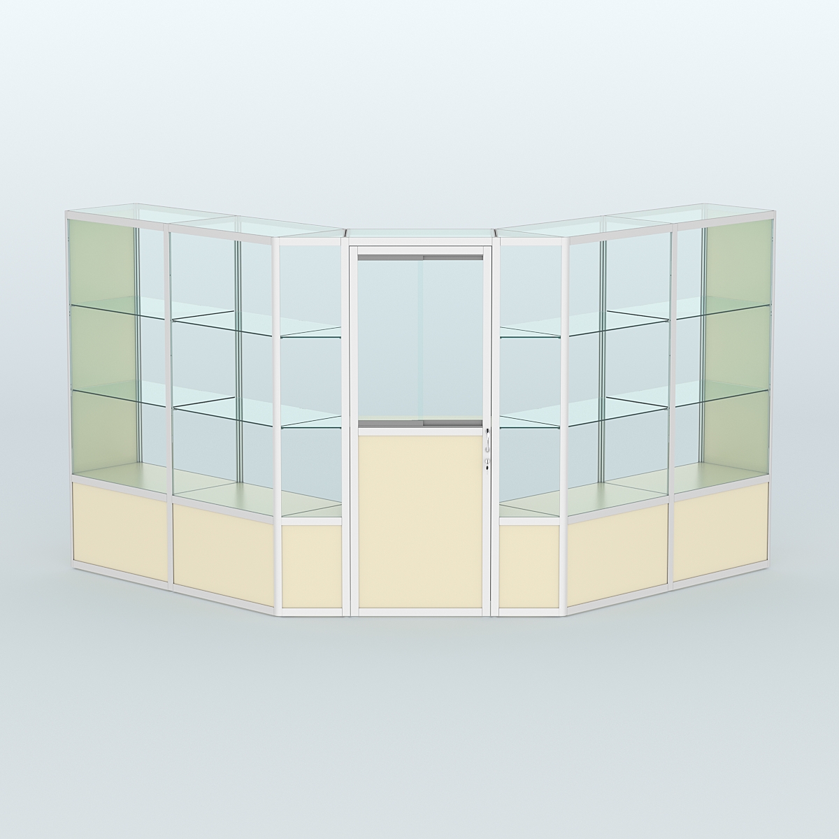 Павильон из профиля угловой №7б (9 кв.м) Крем Вайс