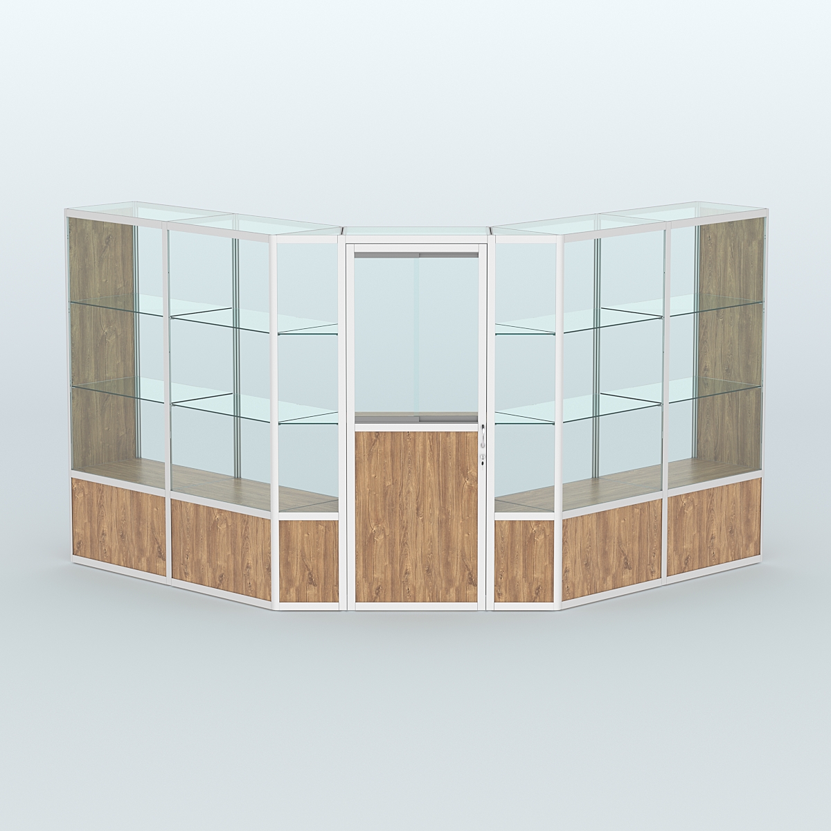 Павильон из профиля угловой №7б (9 кв.м) Дуб Канзас коричневый