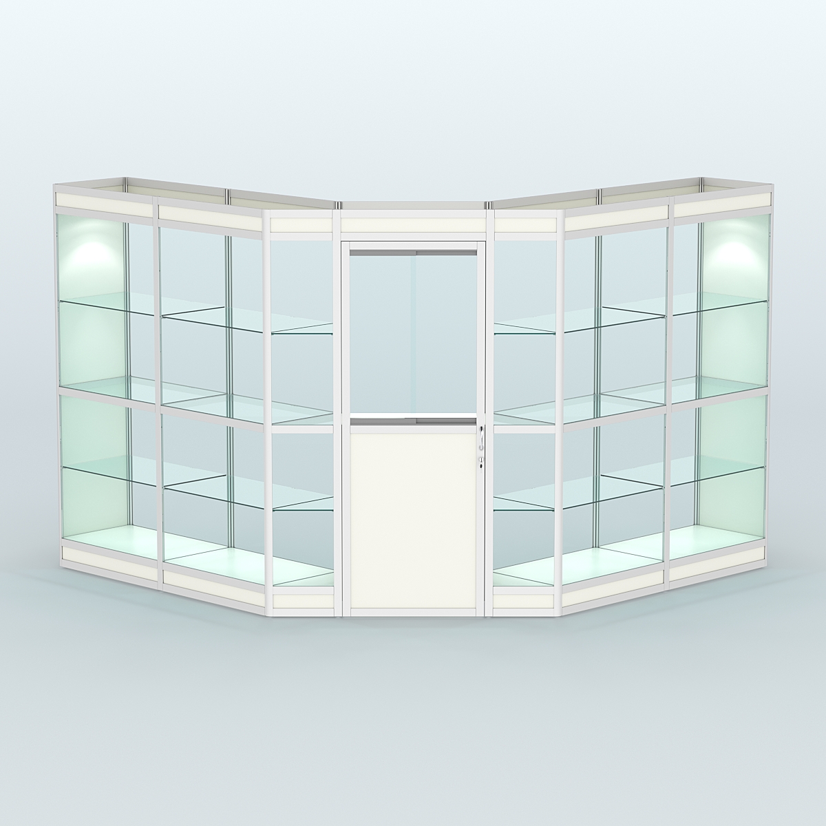 Павильон из профиля угловой №7в (9 кв.м) Белый