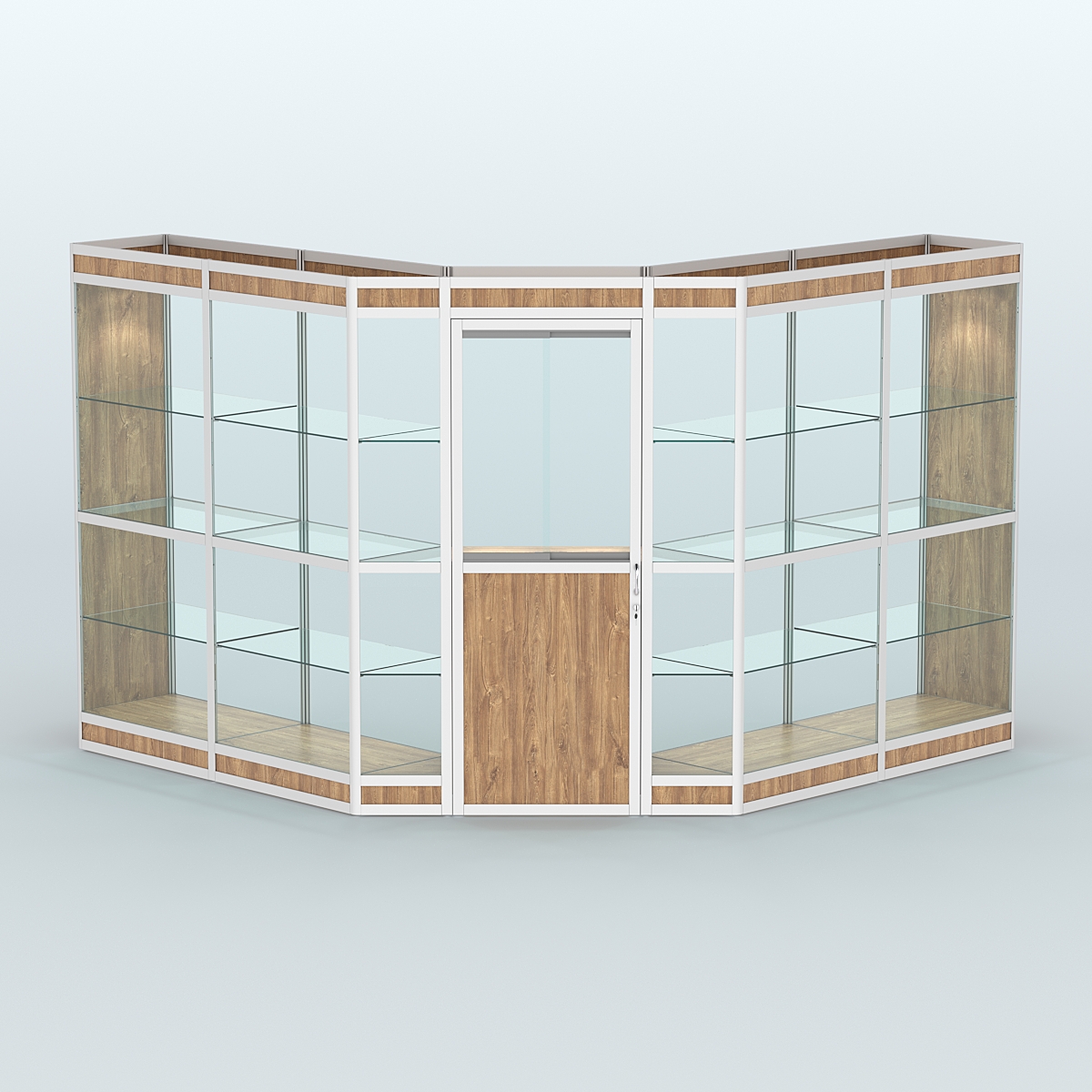 Павильон из профиля угловой №7в (9 кв.м) Дуб Канзас коричневый