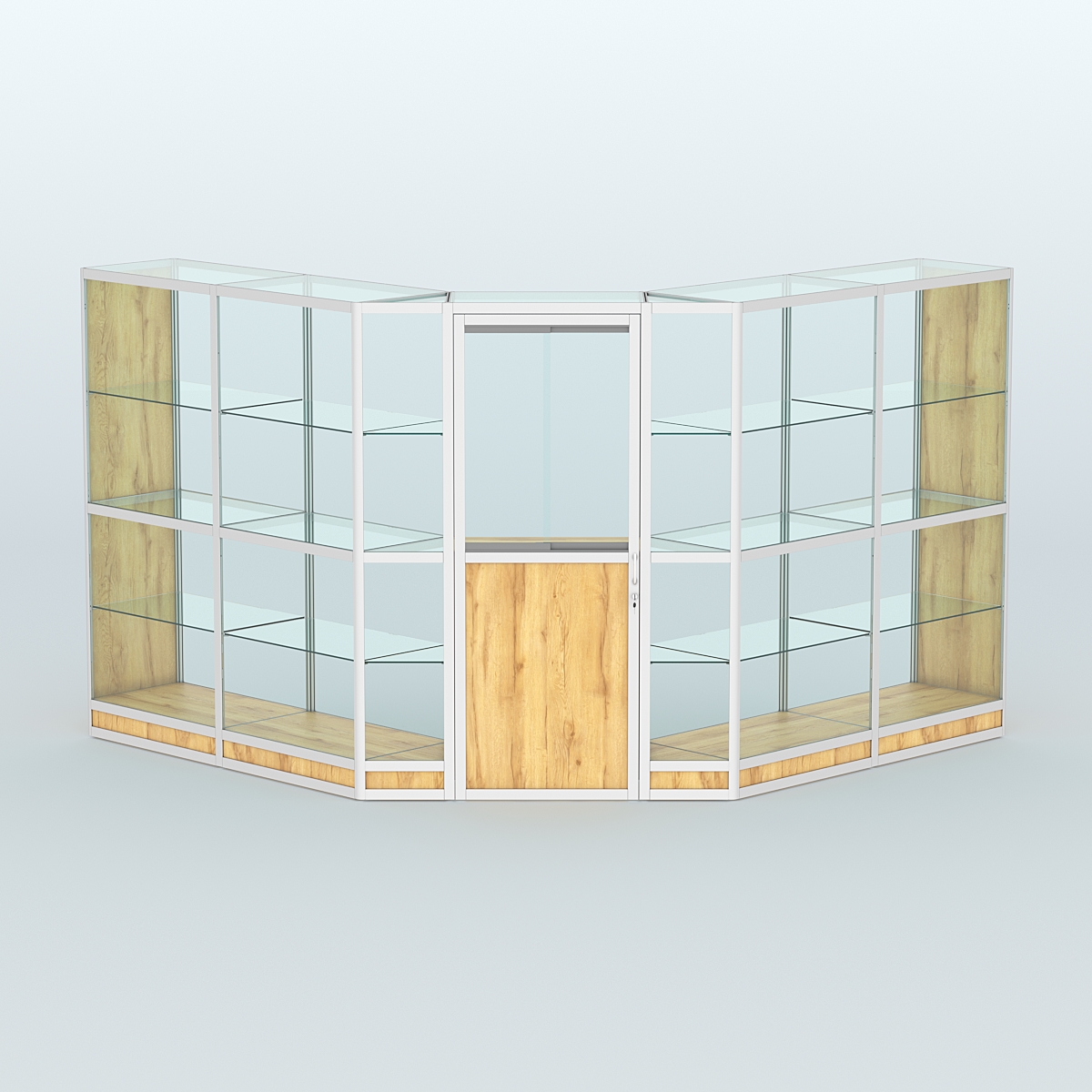 Павильон из профиля угловой №7г (9 кв.м) Дуб Золотистый