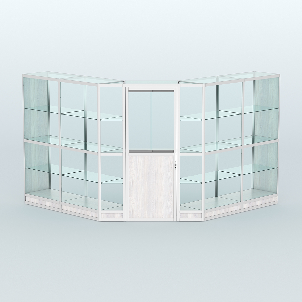 Павильон из профиля угловой №7г (9 кв.м) Ясень Анкор светлый