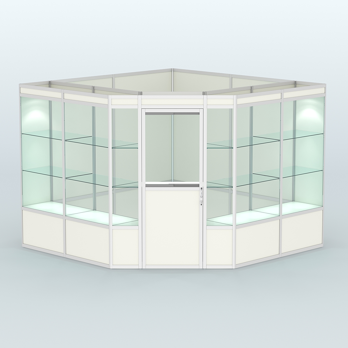 Павильон из профиля угловой №8а (9 кв.м) Белый