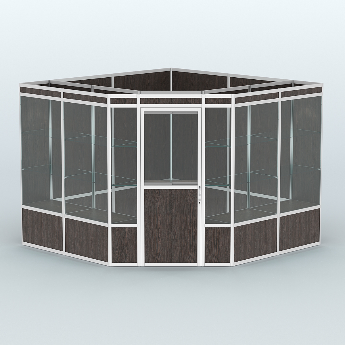 Павильон из профиля угловой №8а (9 кв.м) Дуб Венге