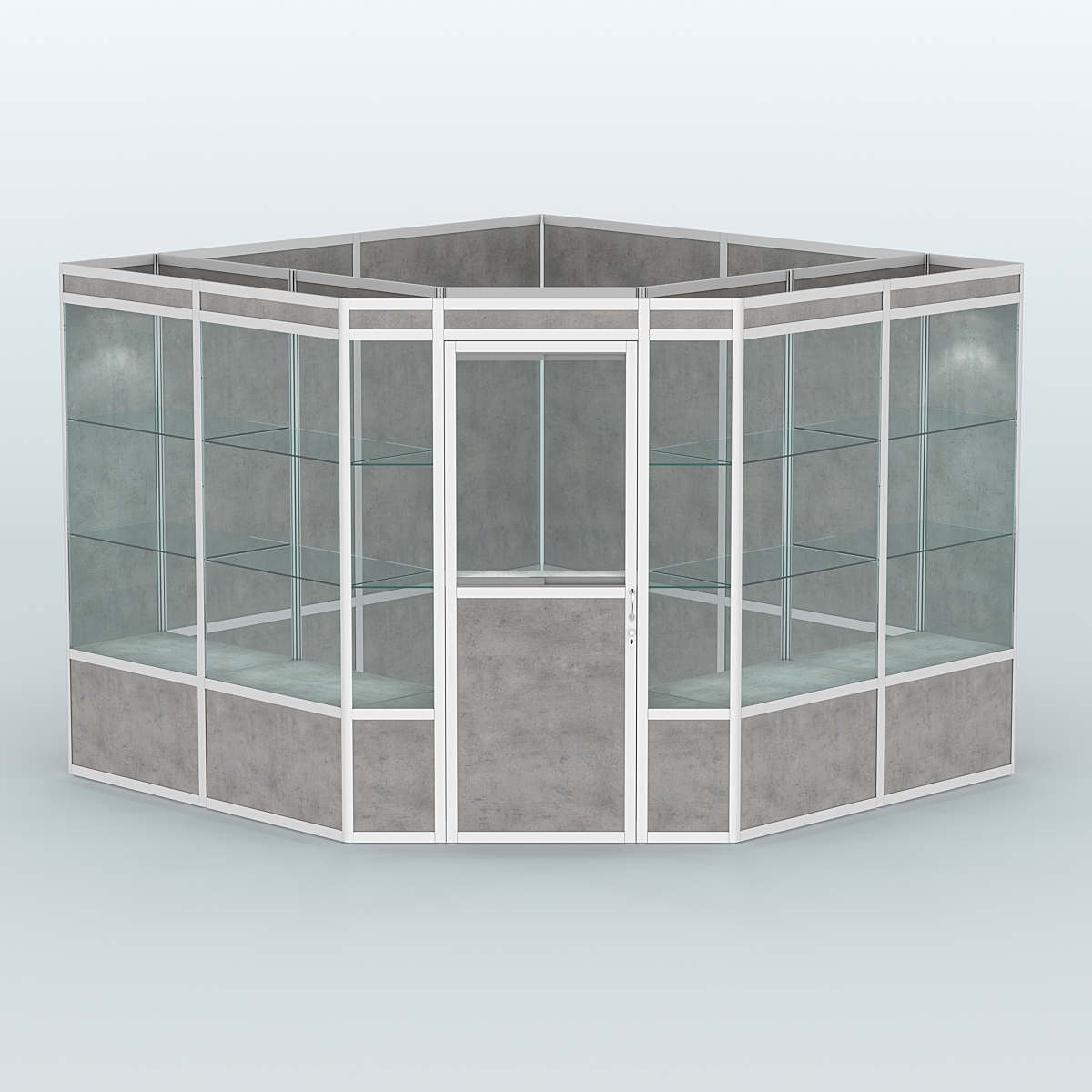 Павильон из профиля угловой №8а (9 кв.м) Бетон Чикаго светло-серый F186 ST9