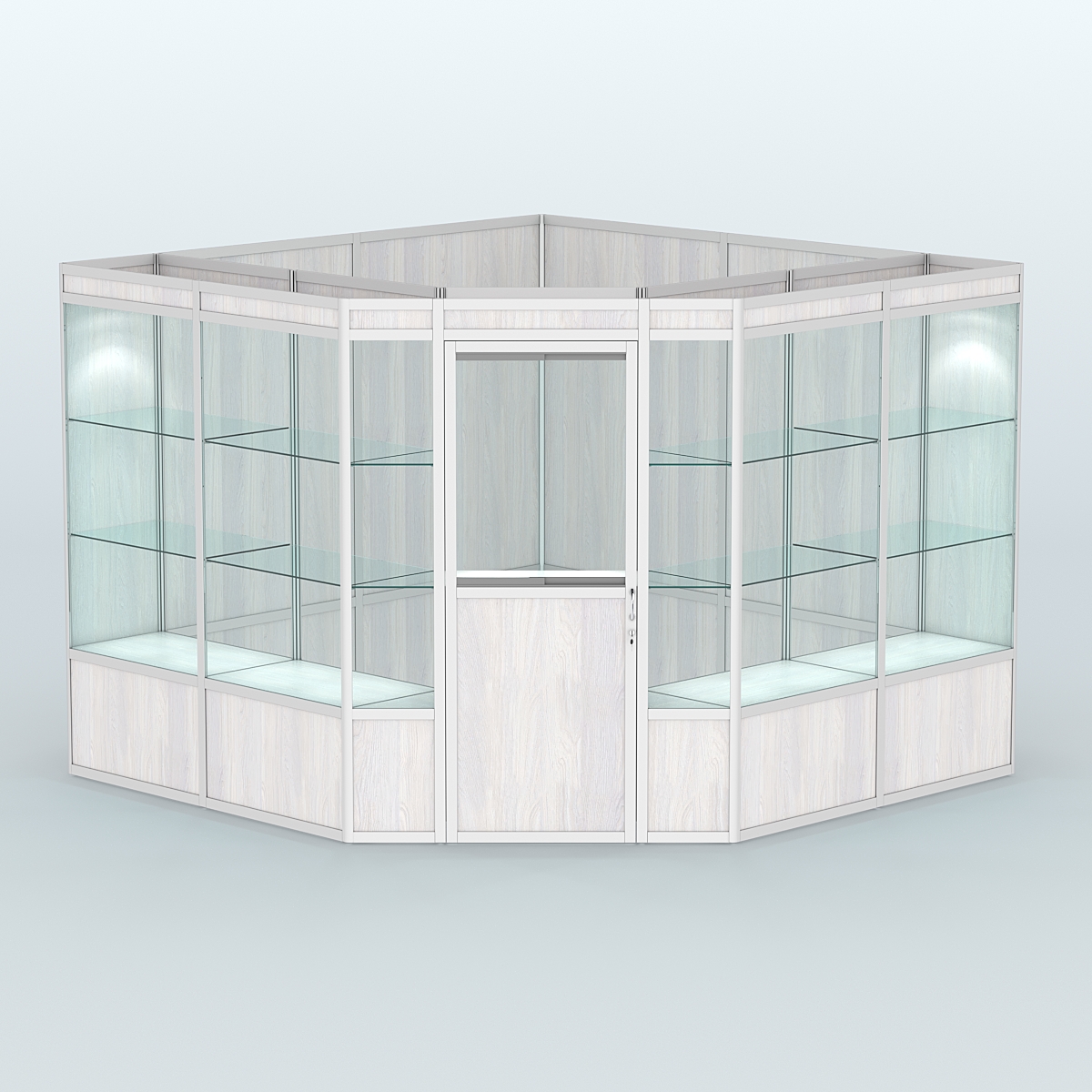 Павильон из профиля угловой №8а (9 кв.м) Ясень Анкор светлый