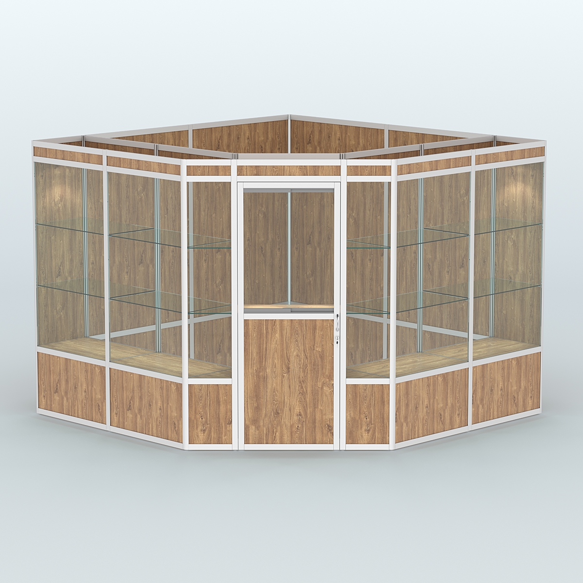 Павильон из профиля угловой №8а (9 кв.м) Дуб Канзас коричневый