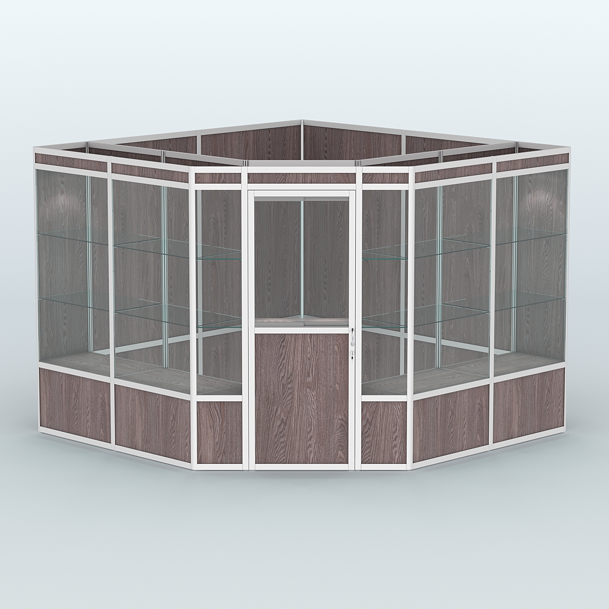 Павильон из профиля угловой №8а (9 кв.м) Ясень Анкор темный