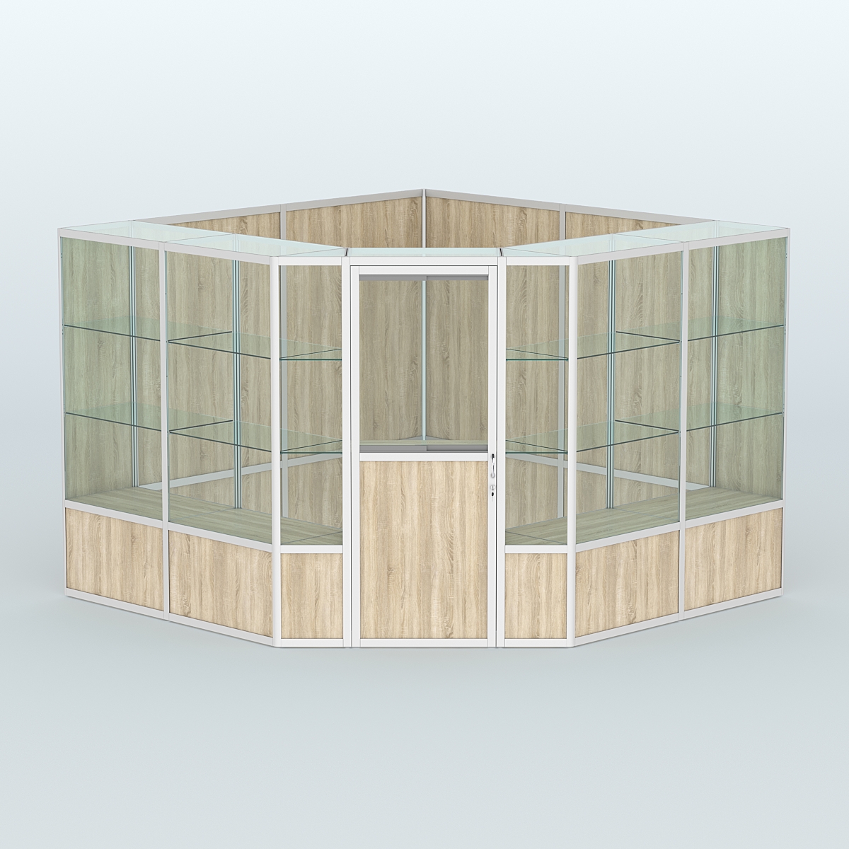 Павильон из профиля угловой №8б (9 кв.м) Дуб Сонома