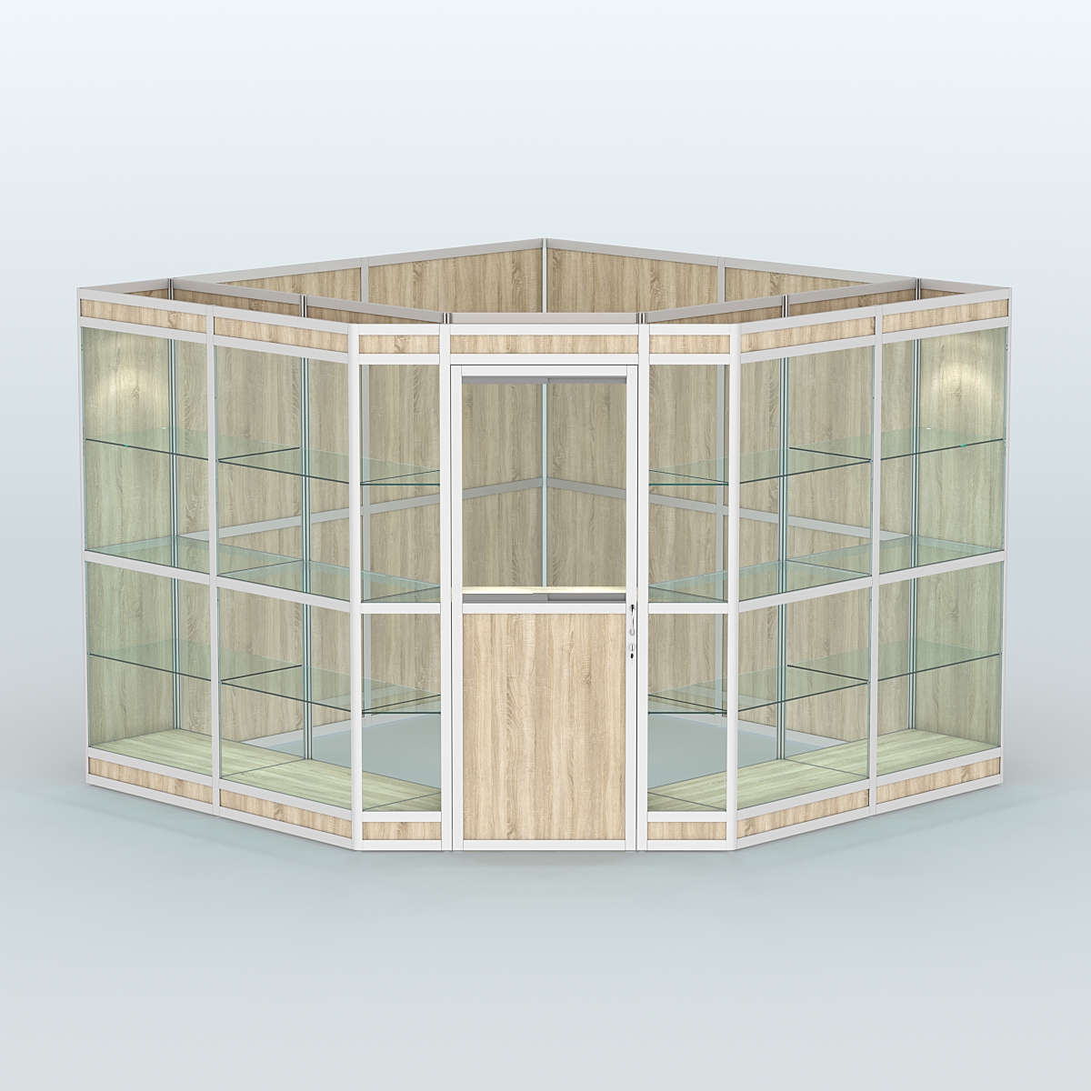 Павильон из профиля угловой №8в (9 кв.м) Дуб Сонома