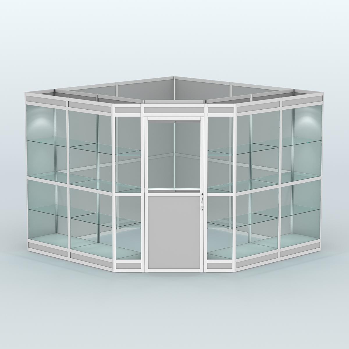 Павильон из профиля угловой №8в (9 кв.м) Серый