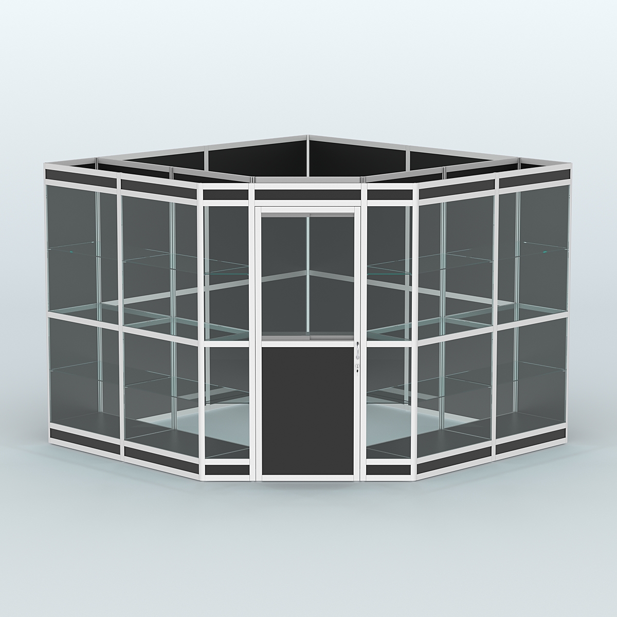 Павильон из профиля угловой №8в (9 кв.м) Черный