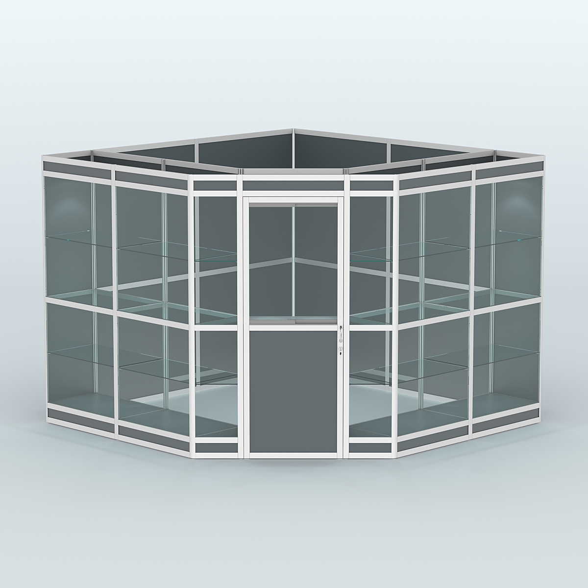 Павильон из профиля угловой №8в (9 кв.м) Темно-Серый