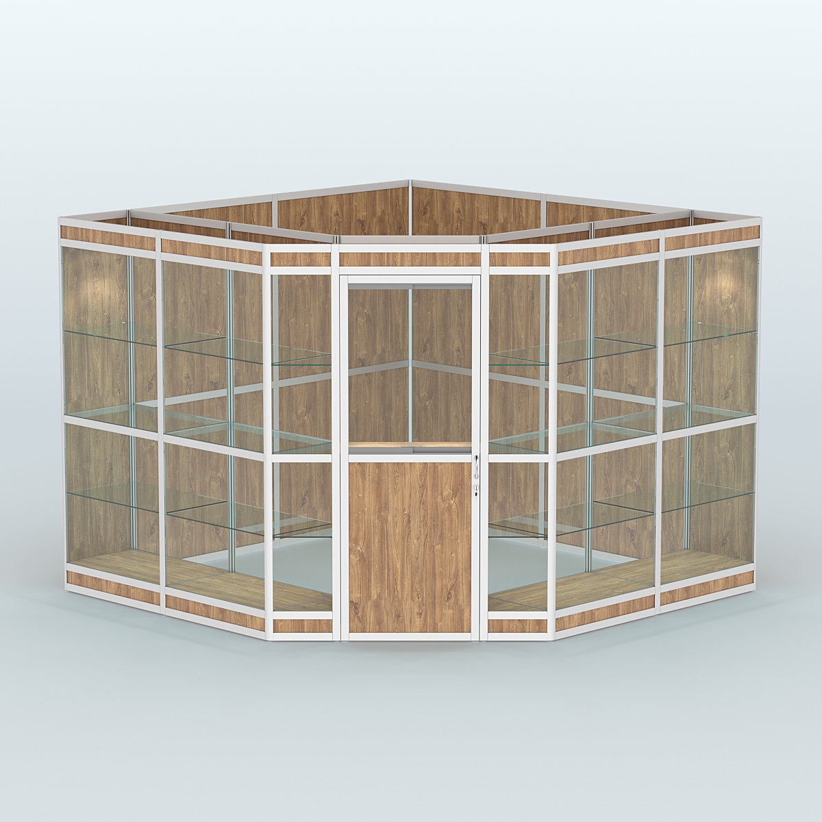 Павильон из профиля угловой №8в (9 кв.м) Дуб Канзас коричневый