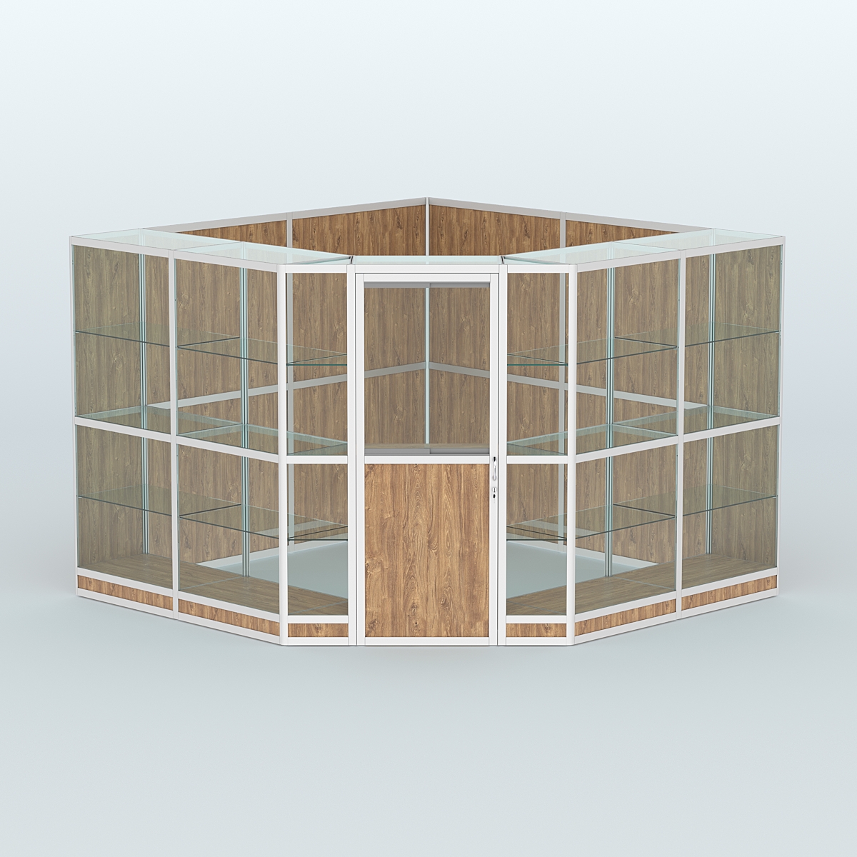 Павильон из профиля угловой №8г (9 кв.м) Дуб Канзас коричневый