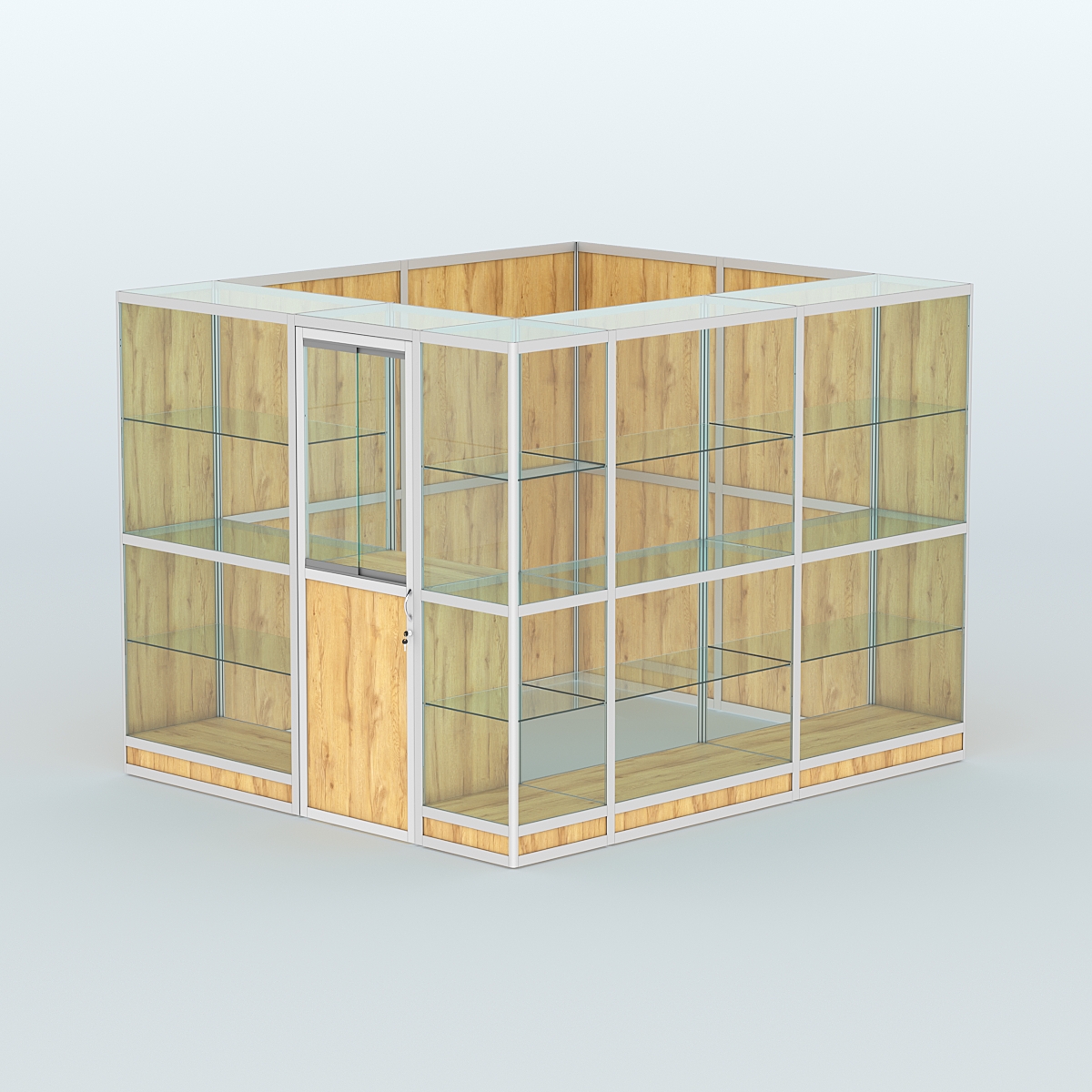 Павильон из профиля угловой №4г (5,5 кв.м) Дуб Золотистый