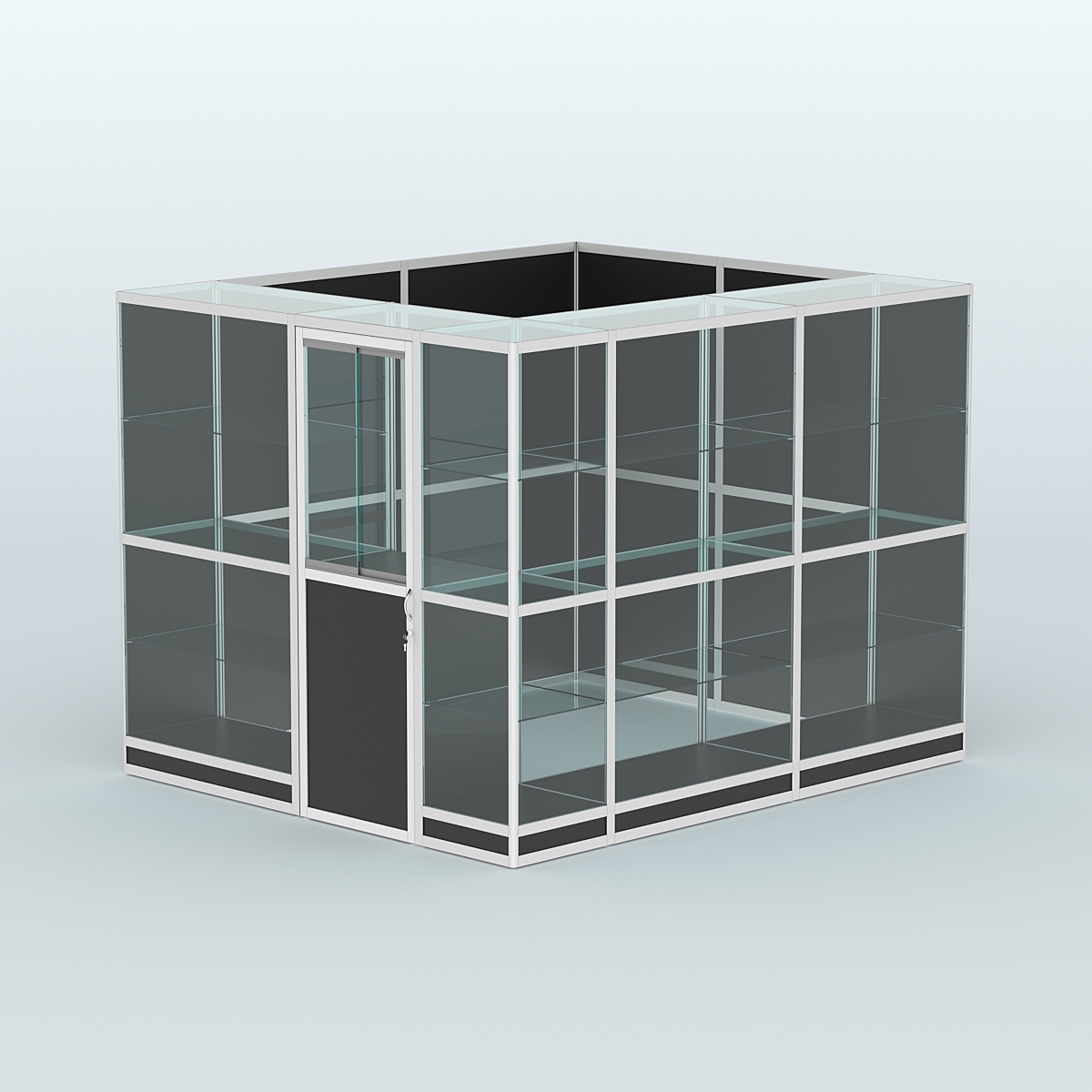 Павильон из профиля угловой №4г (5,5 кв.м) Черный