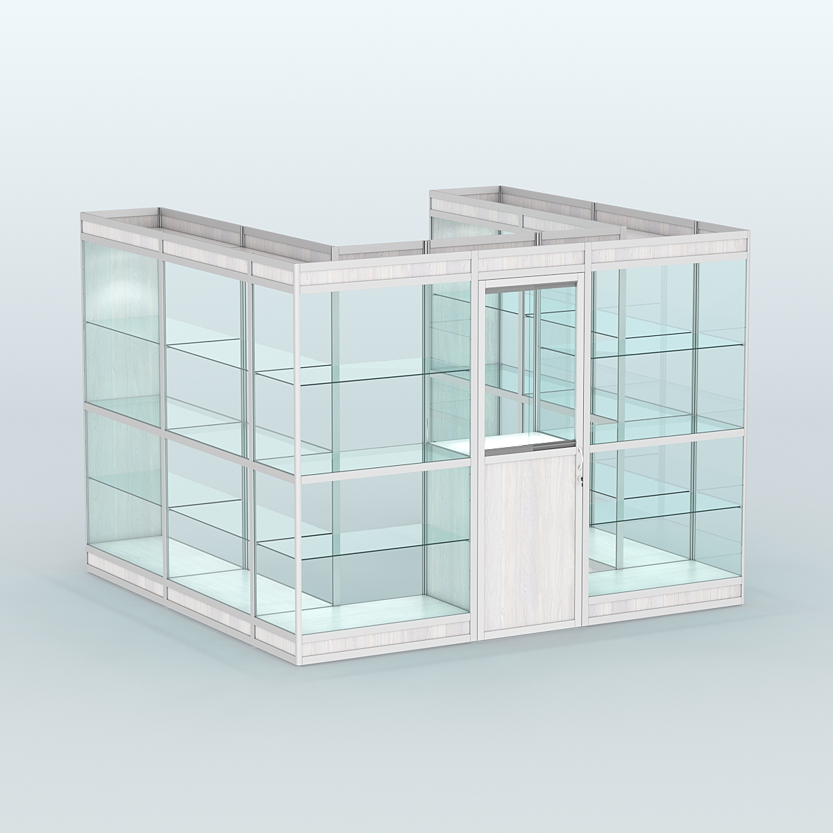 Павильон из профиля пристенный №5в (6,75 кв. м) Ясень Анкор светлый