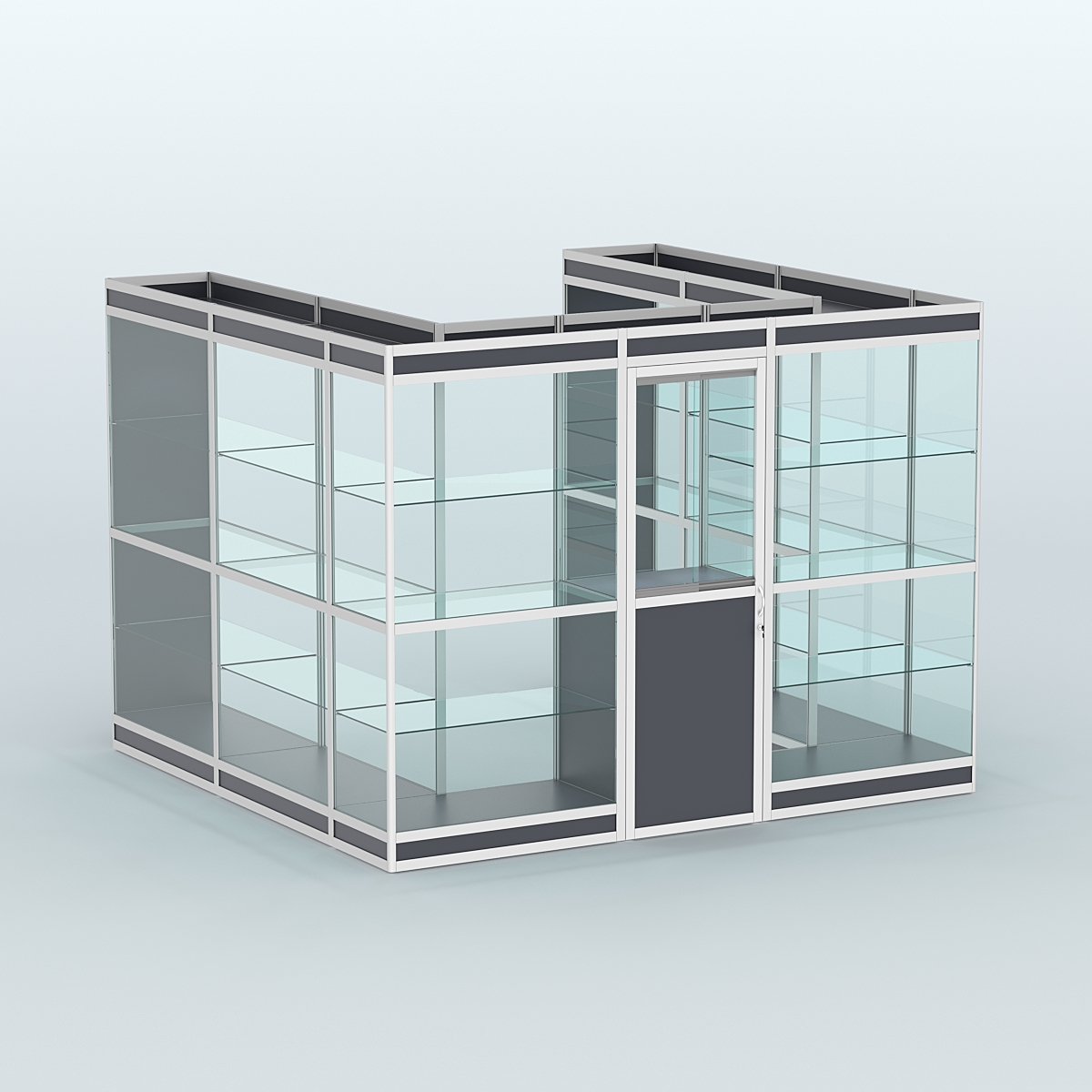 Павильон из профиля пристенный №5в (6,75 кв. м) Антрацит