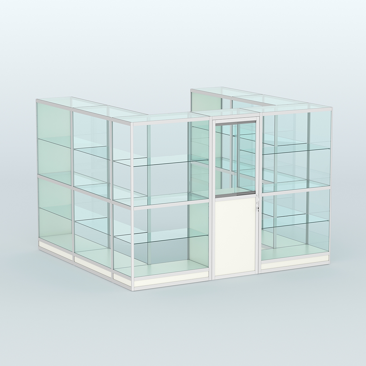 Павильон из профиля пристенный №5г (6,75 кв. м) Белый