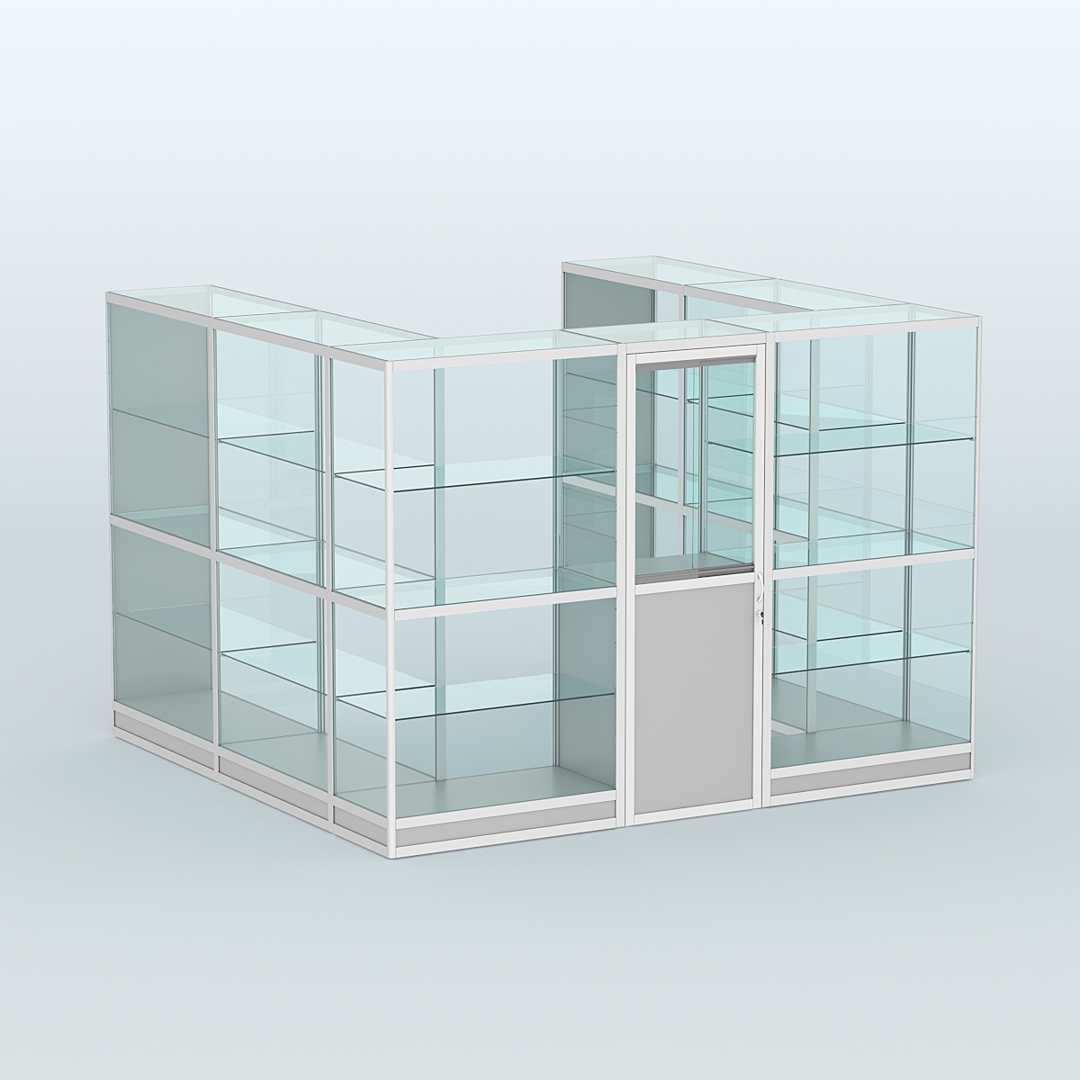 Павильон из профиля пристенный №5г (6,75 кв. м) Серый