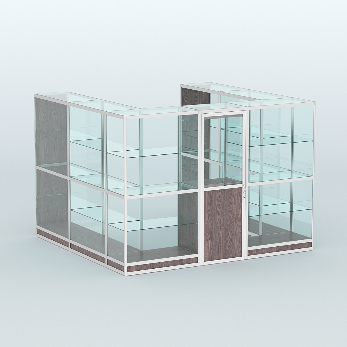 Павильон из профиля пристенный №5г (6,75 кв. м) Ясень Анкор темный