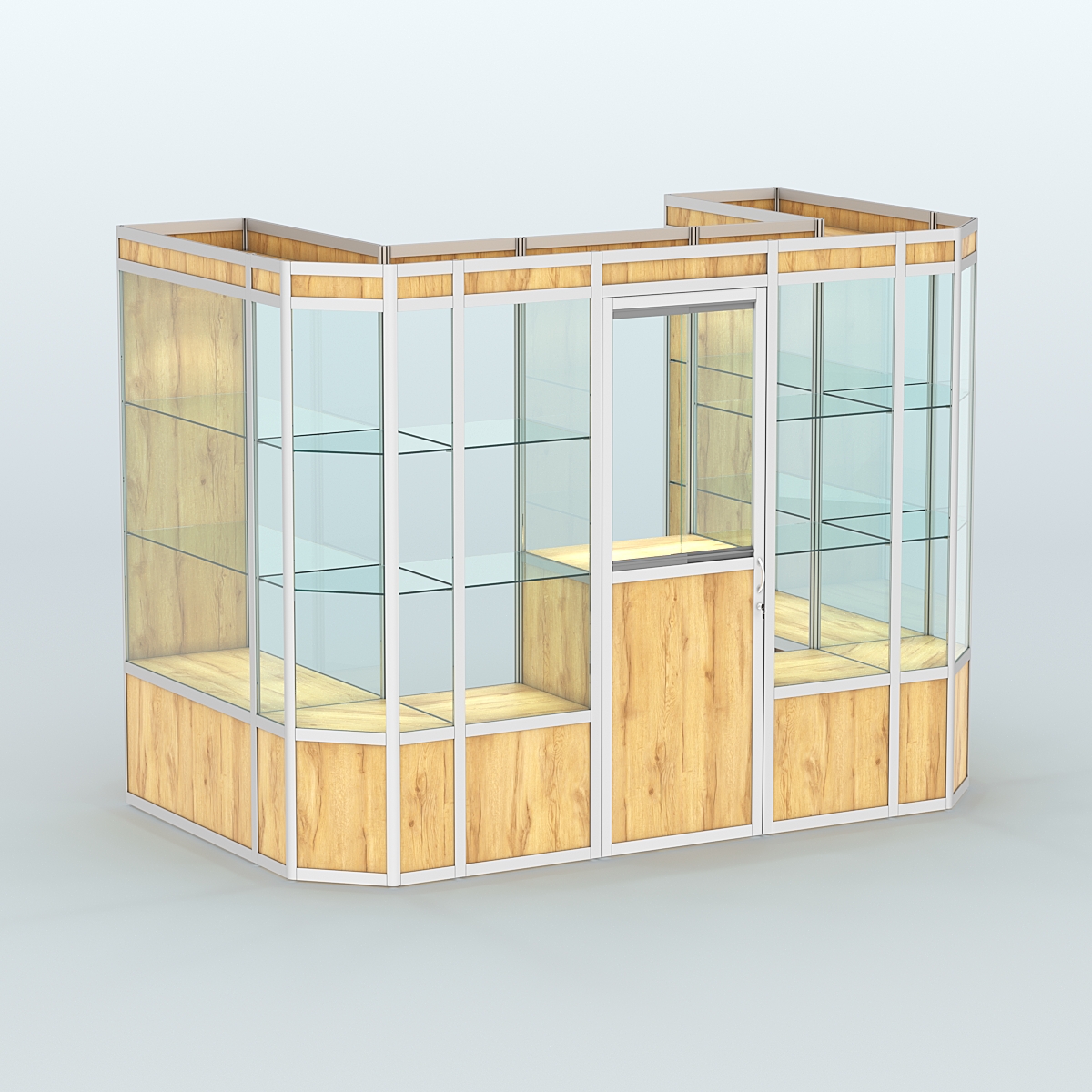 Павильон из профиля пристенный №6а (4,05 кв. м) Дуб Золотистый