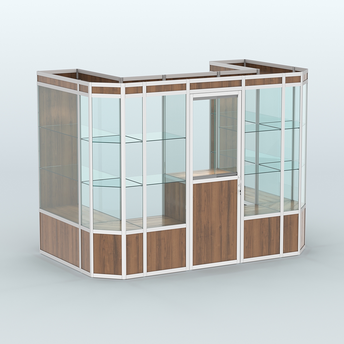 Павильон из профиля пристенный №6а (4,05 кв. м) Орех