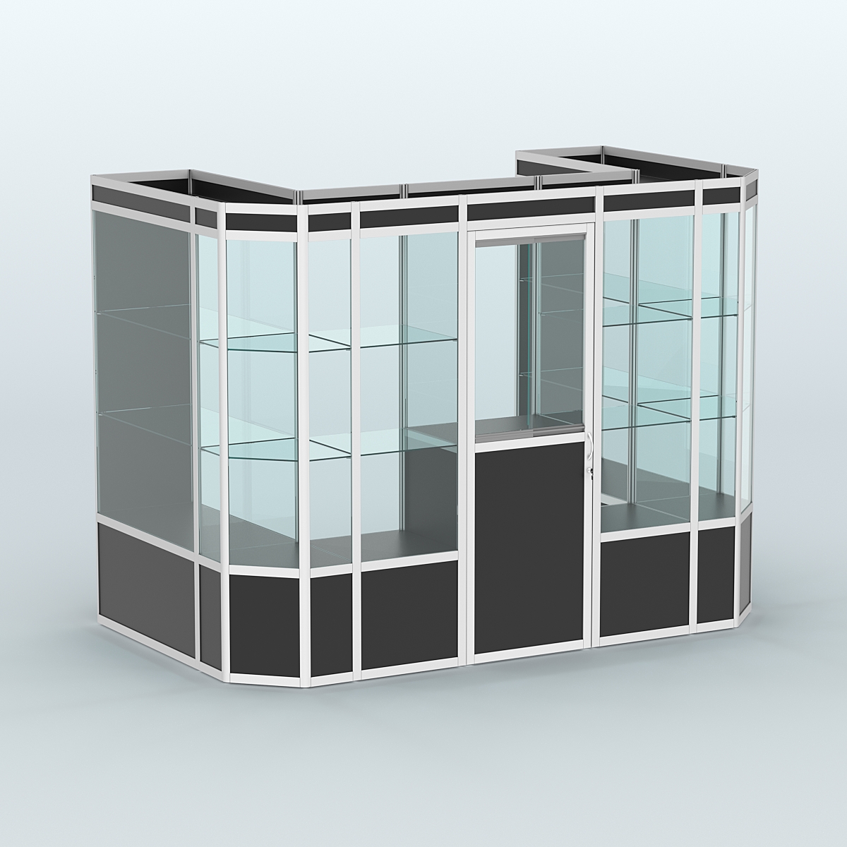 Павильон из профиля пристенный №6а (4,05 кв. м) Черный