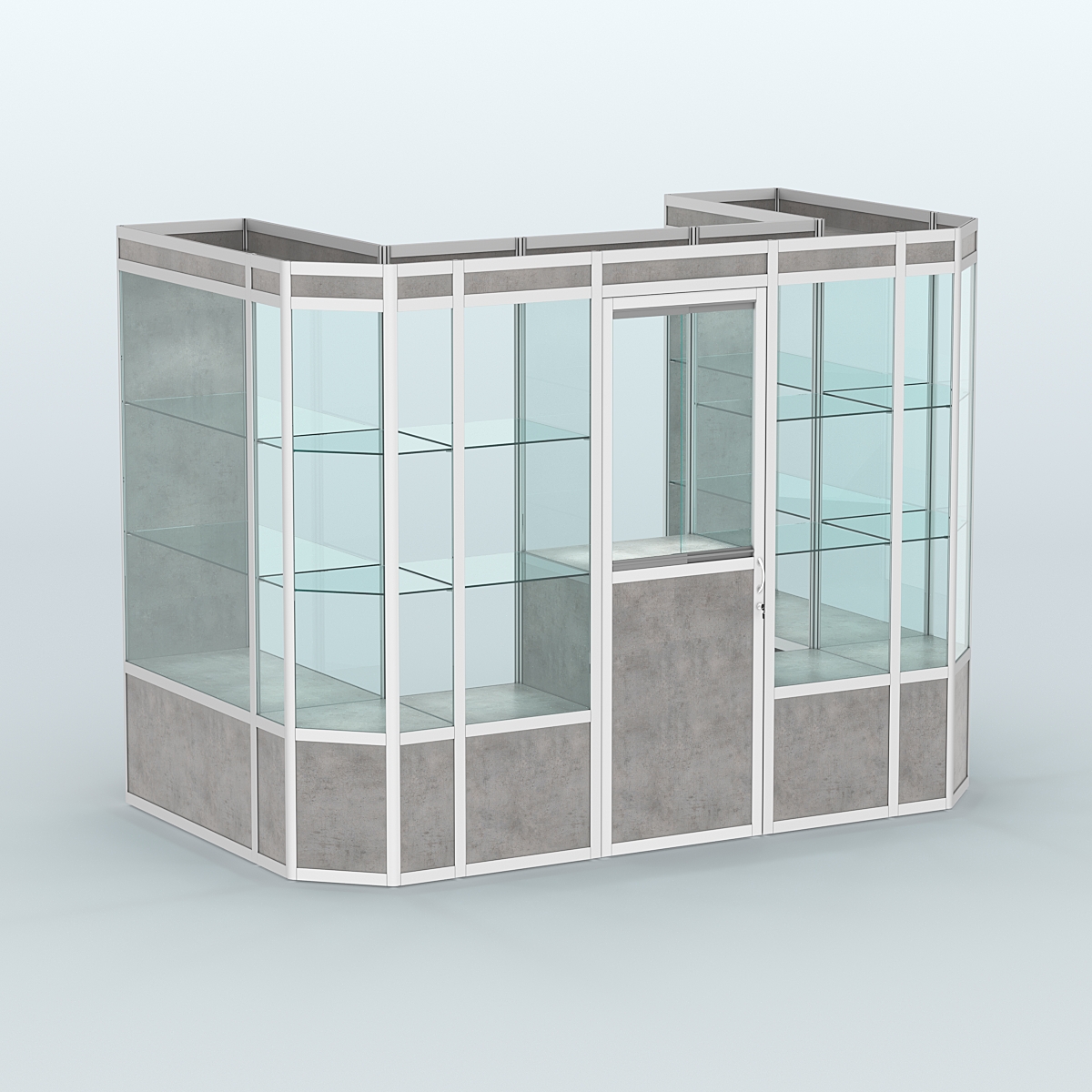 Павильон из профиля пристенный №6а (4,05 кв. м) Бетон Чикаго светло-серый F186 ST9