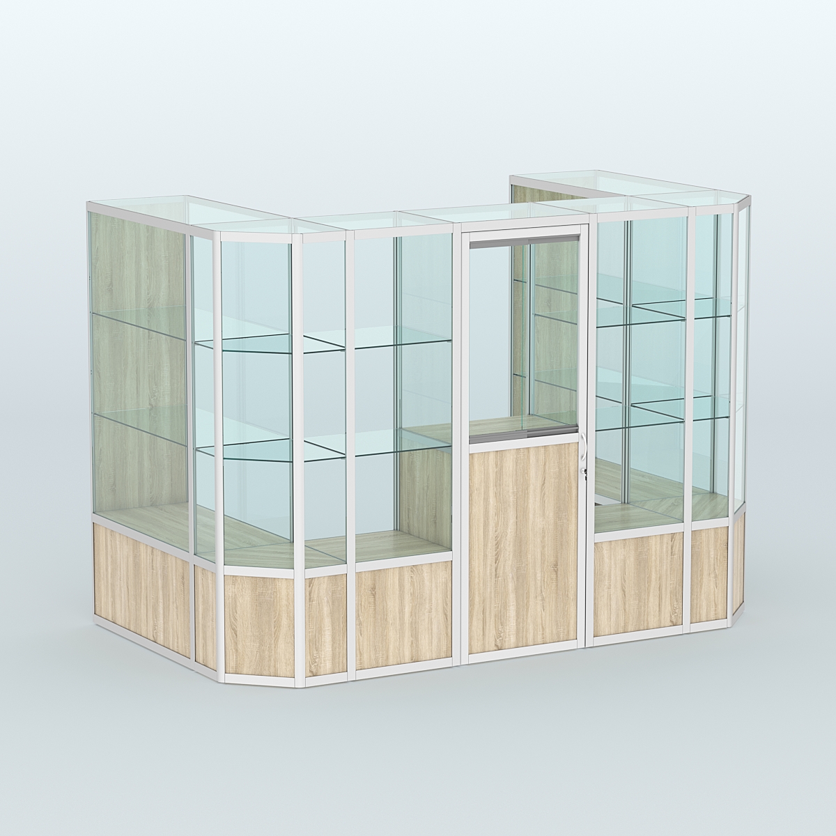 Павильон из профиля пристенный №6б (4,05 кв. м) Дуб Сонома