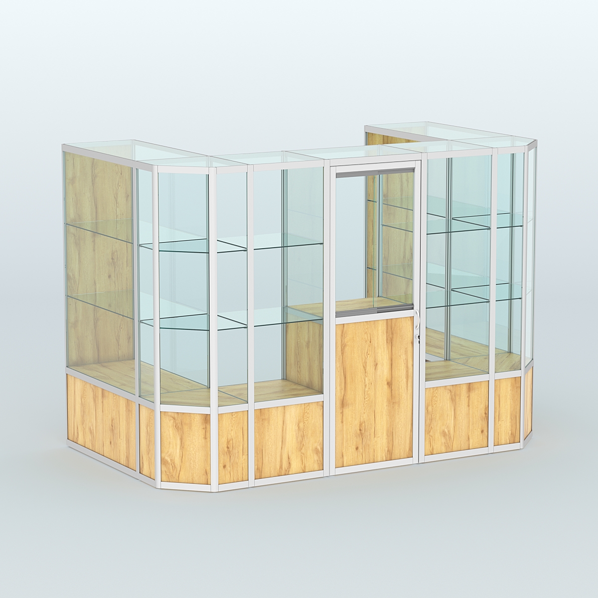 Павильон из профиля пристенный №6б (4,05 кв. м) Дуб Золотистый