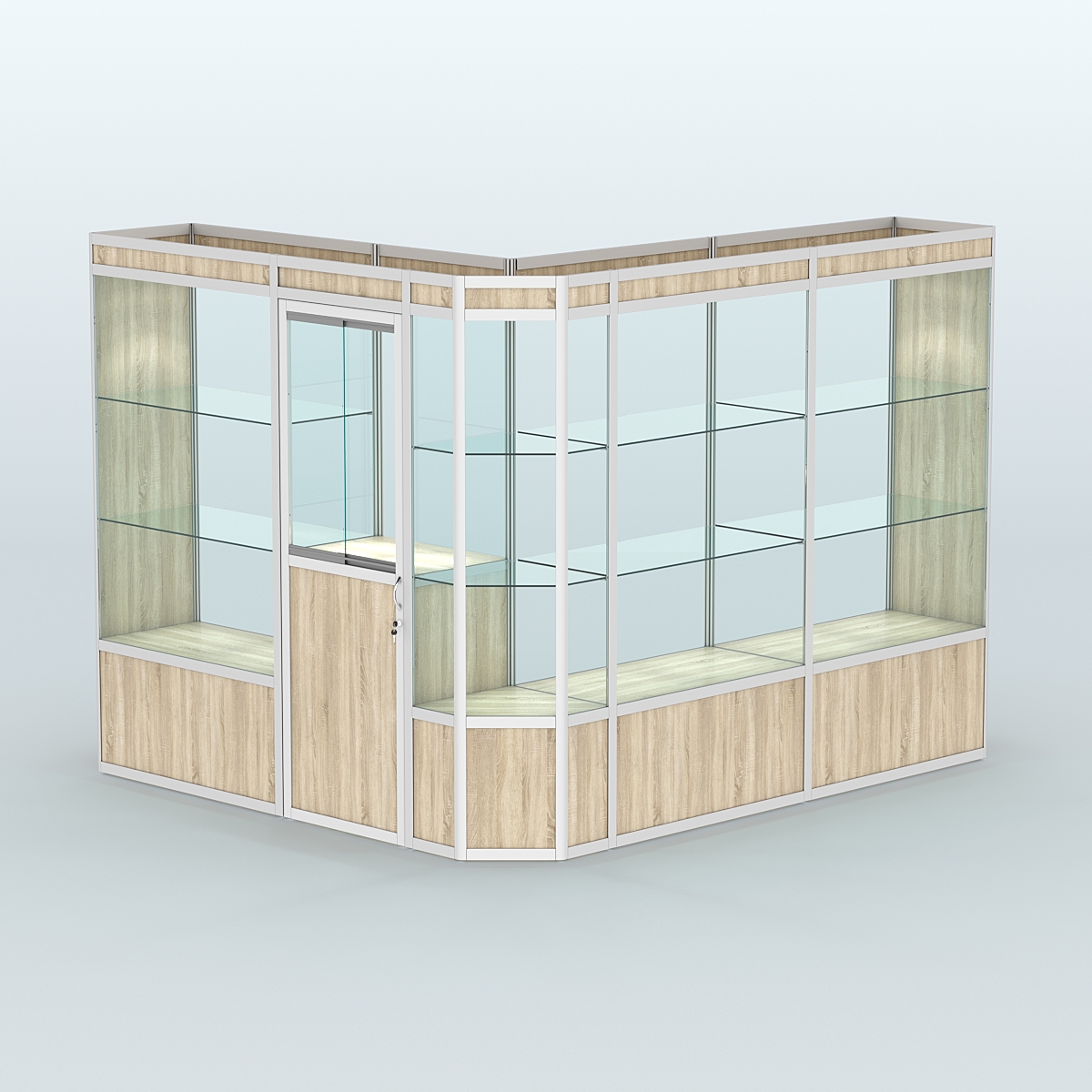 Павильон из профиля угловой №3а (5,5 кв.м) Дуб Сонома