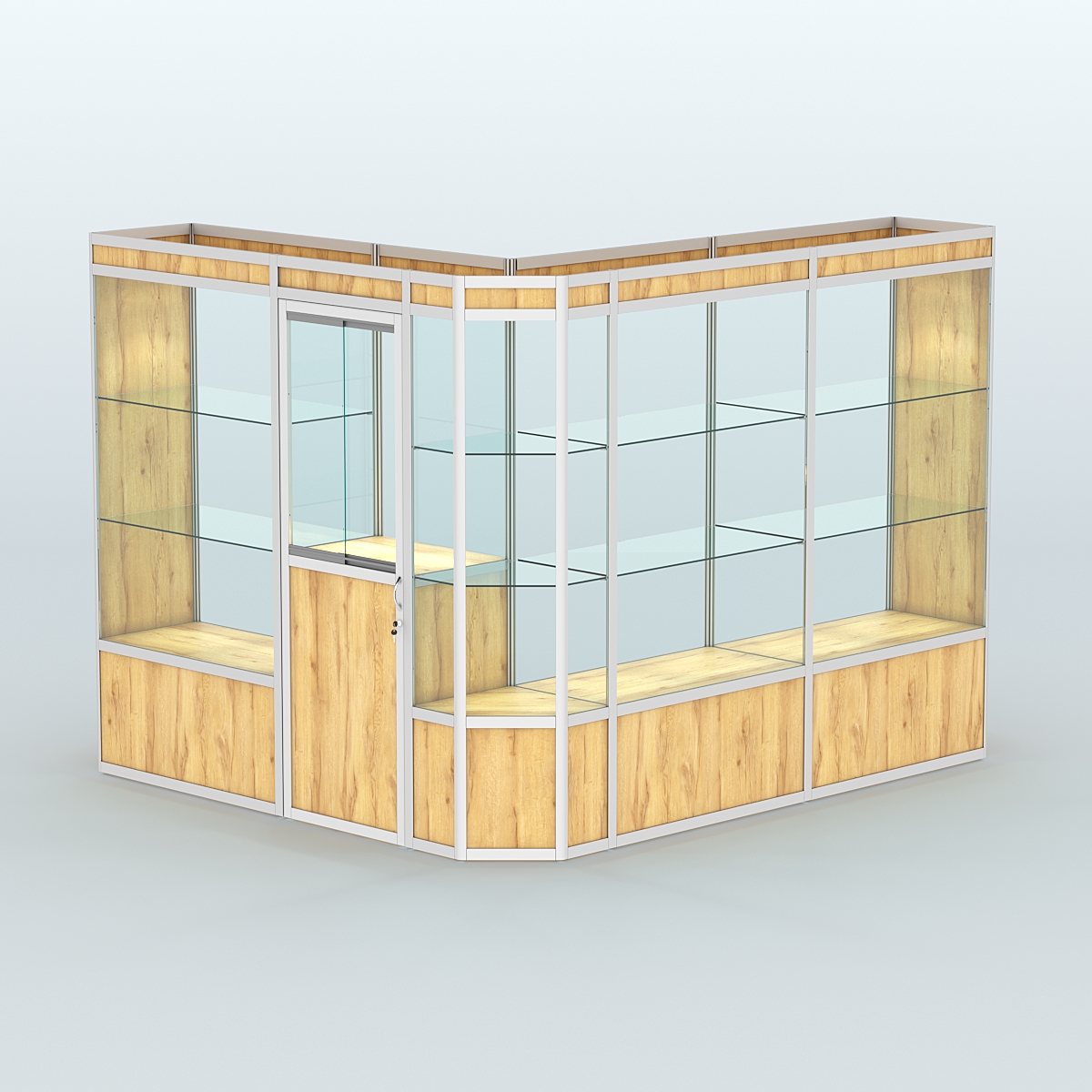 Павильон из профиля угловой №3а (5,5 кв.м) Дуб Золотистый